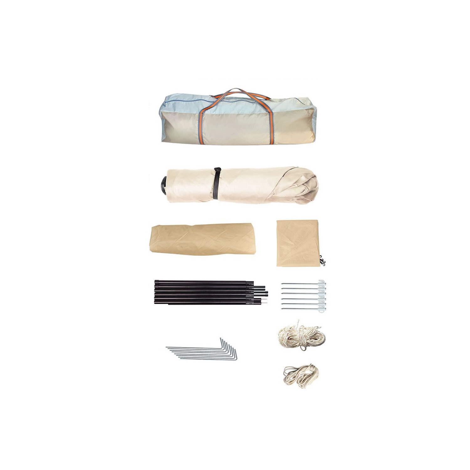 Bâche de tente de camping résistante à l'eau et au vent de 4-6 personnes facile à installer d'axGear