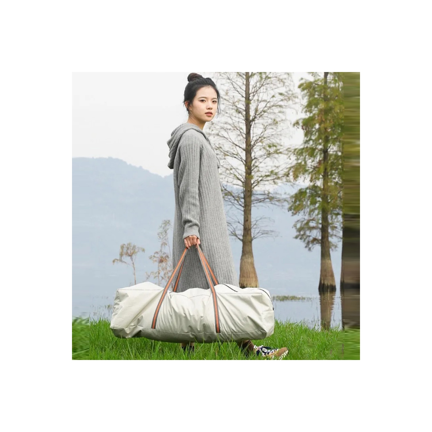 Bâche de tente de camping résistante à l'eau et au vent de 4-6 personnes facile à installer d'axGear