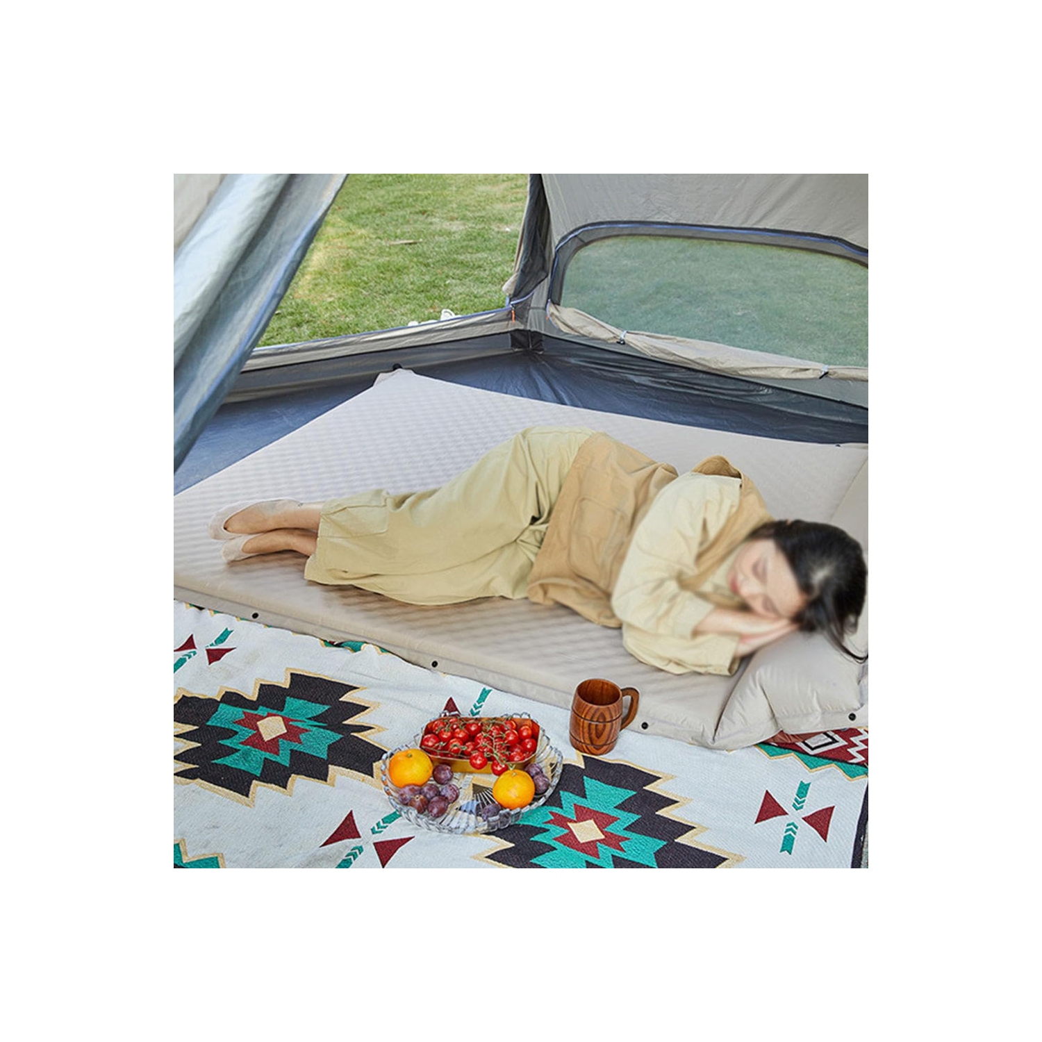 axGear Self Inflating Foam Mattress Automatic Inflatable Outdoor Air Mat Camping Single