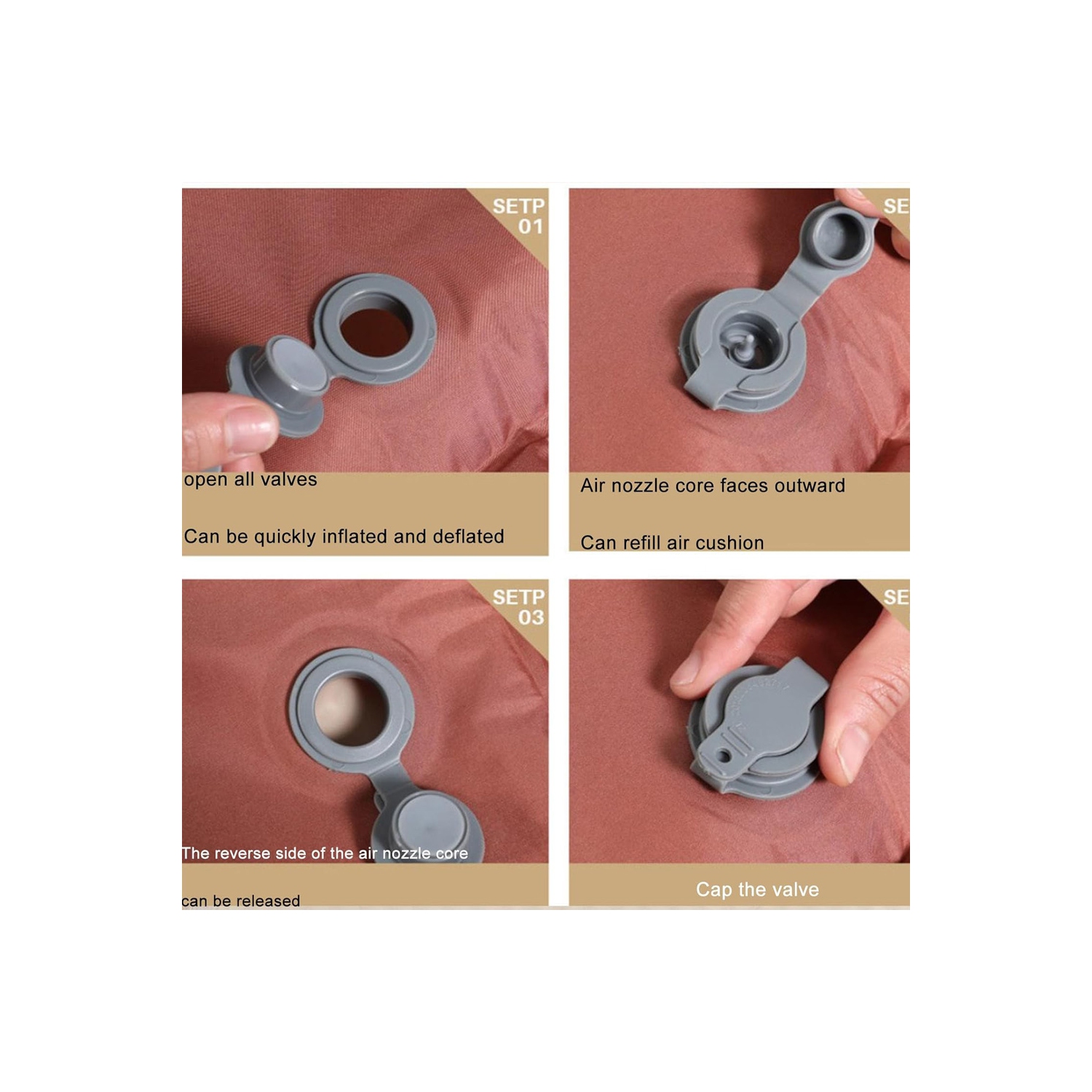 axGear Self Inflating Foam Mattress Automatic Inflatable Outdoor Air Mat Camping Single