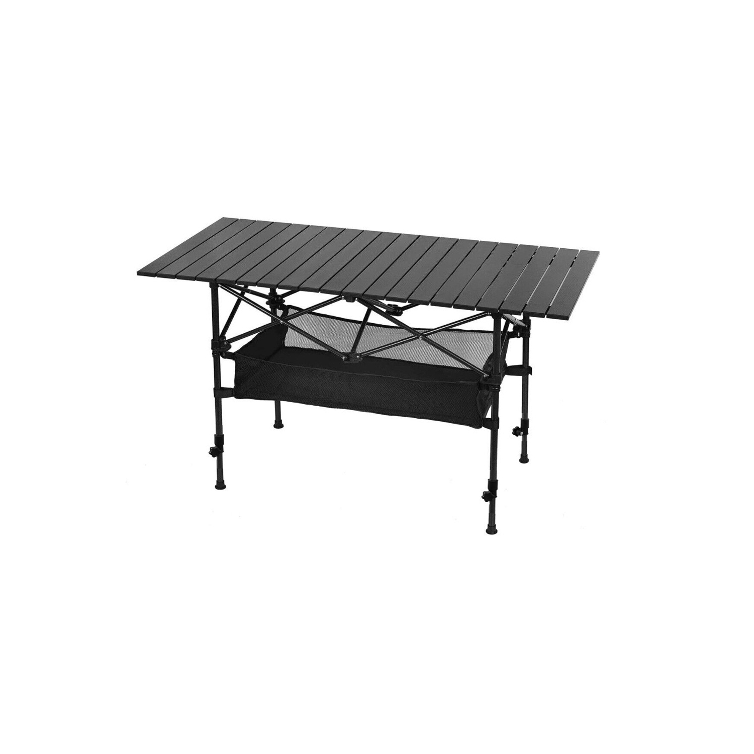 Table de camping pliante de axGear portative, hauteur réglable, aluminium, sac de transport pour pique-nique
