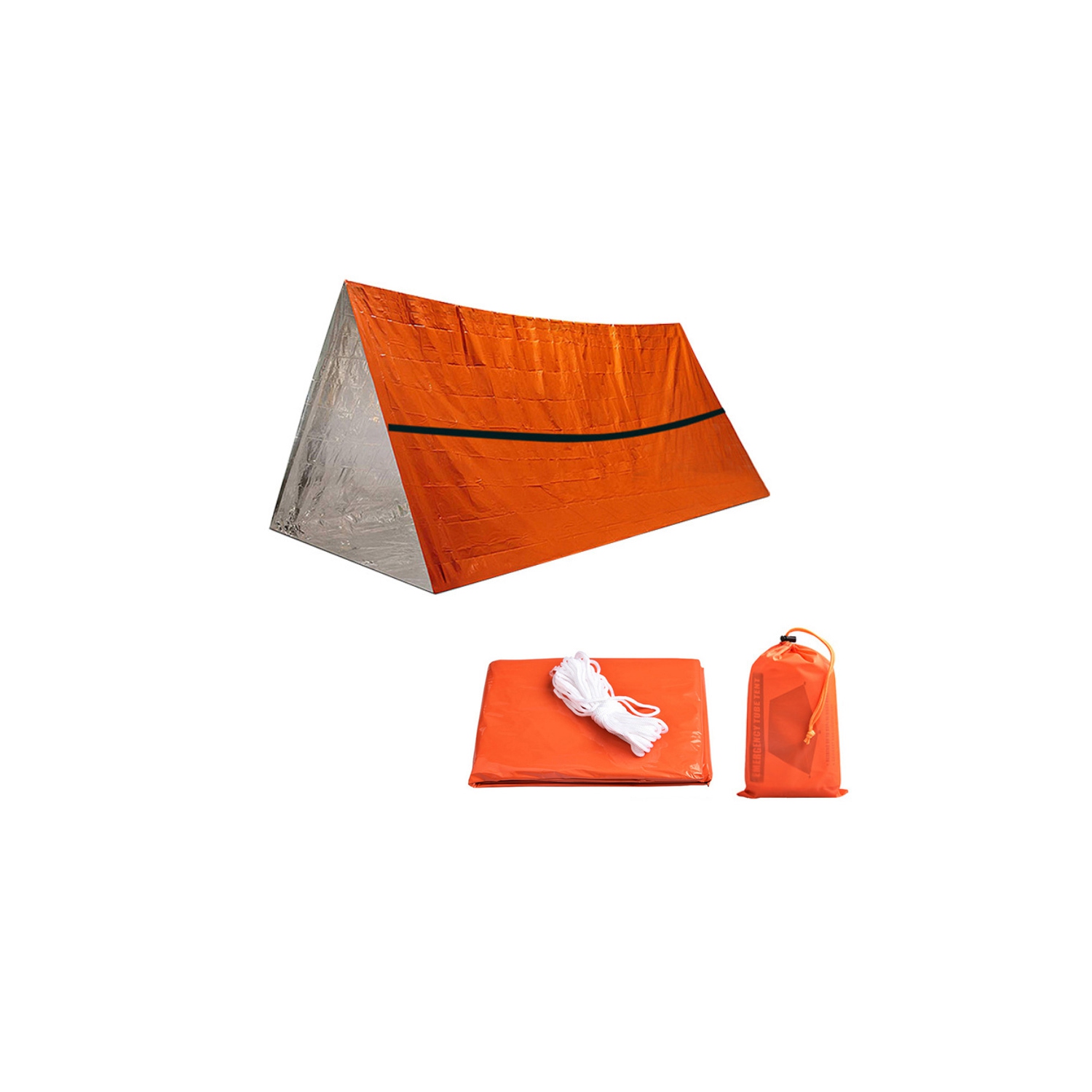 Ensemble de survie avec couverture d'urgence d'axGear, équipement de camping de randonnée pour l'extérieur, avec espace en bisens