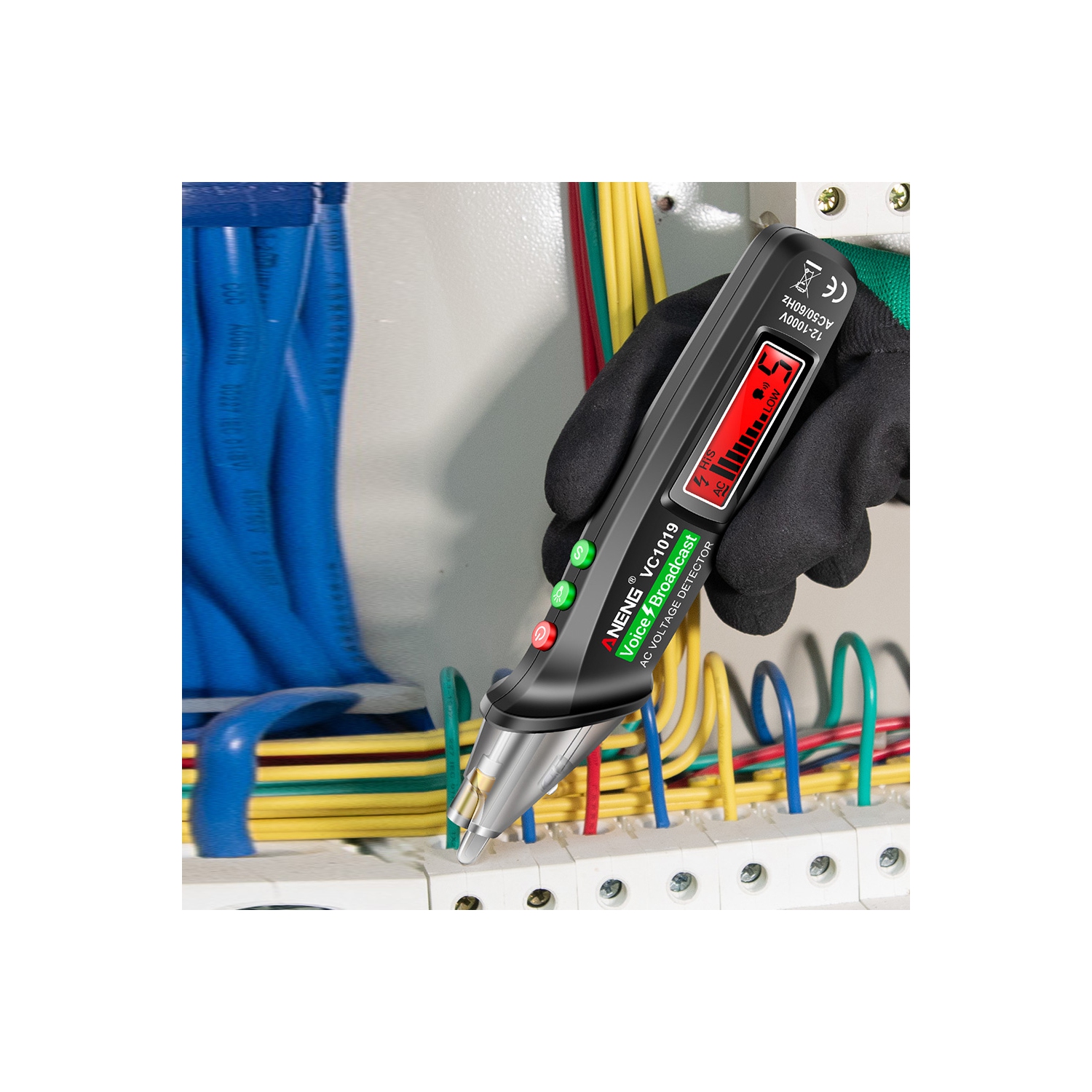 Capteur de tension d'axGear sensibilité du stylo du testeur électrique CA sans contact 12-1000&nbsp;V