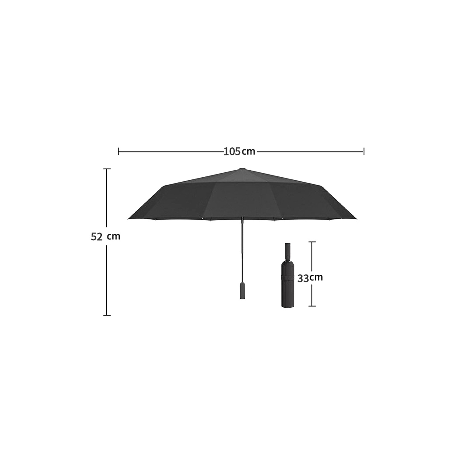 axGear Automatic Umbrella Anti-UV Sun Rain Windproof 3 Folding Compact Portable