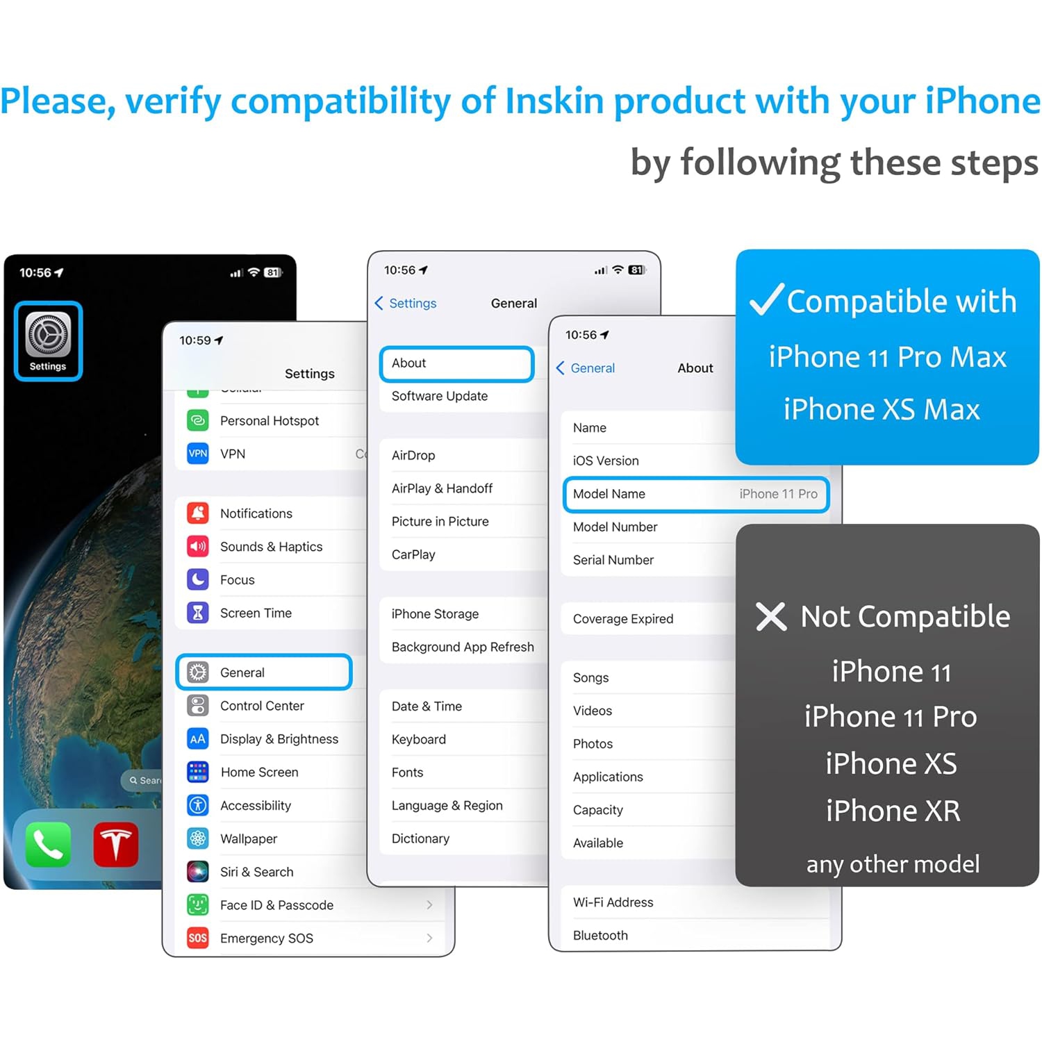 Inskin – Protecteur d’écran en verre trempé pour iPhone 11 Pro Max/XS Max 6,5 po – Paquet de 3, Ultra HD, revêtement plasma antiempreintes