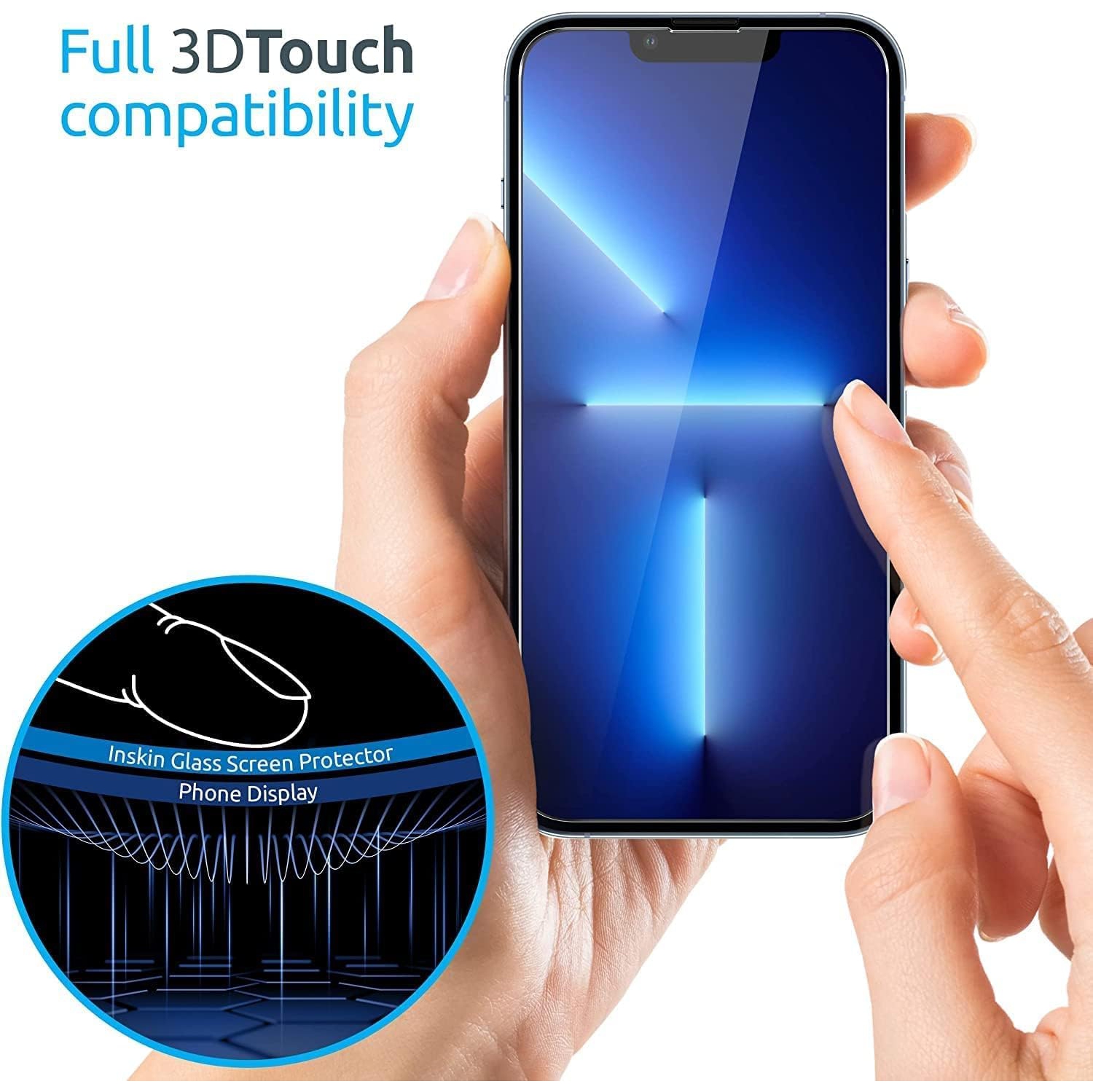 Inskin – Protecteur d’écran en verre trempé pour iPhone 11 Pro Max/XS Max 6,5 po – Paquet de 3, Ultra HD, revêtement plasma antiempreintes