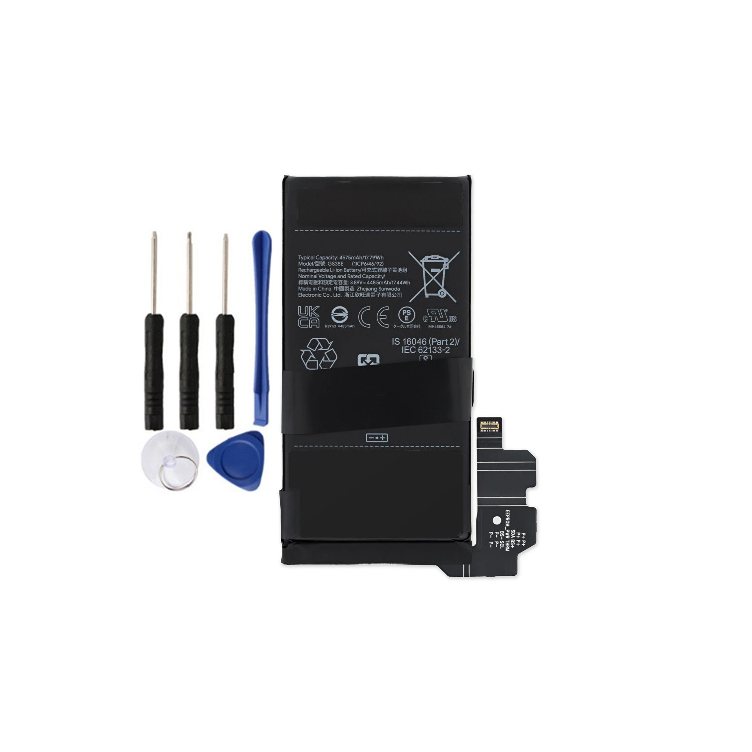 Batterie de rechange et outils de réparation compatibles avec le Pixel 8, GS35E de Google