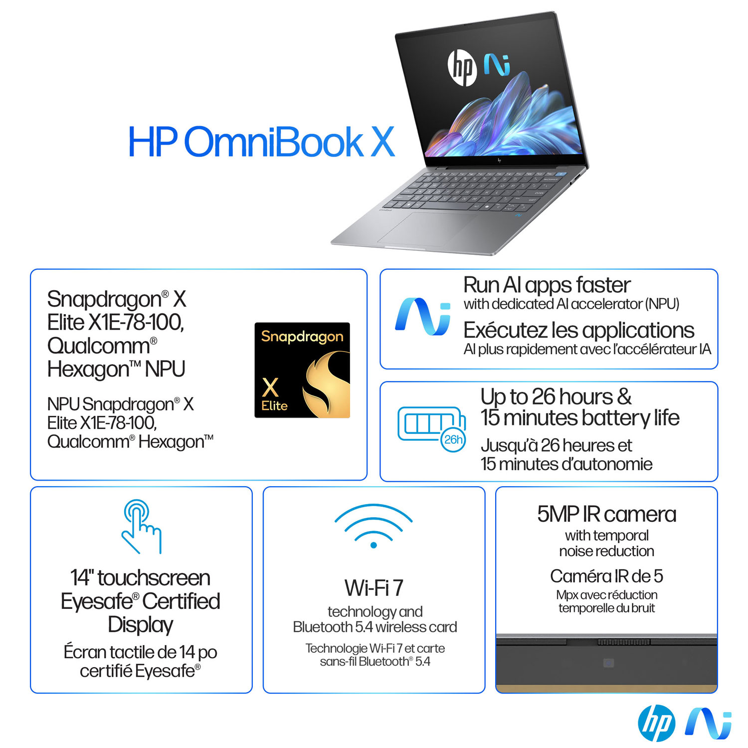HP OmniBook X 14" Touchscreen Copilot+ PC Laptop