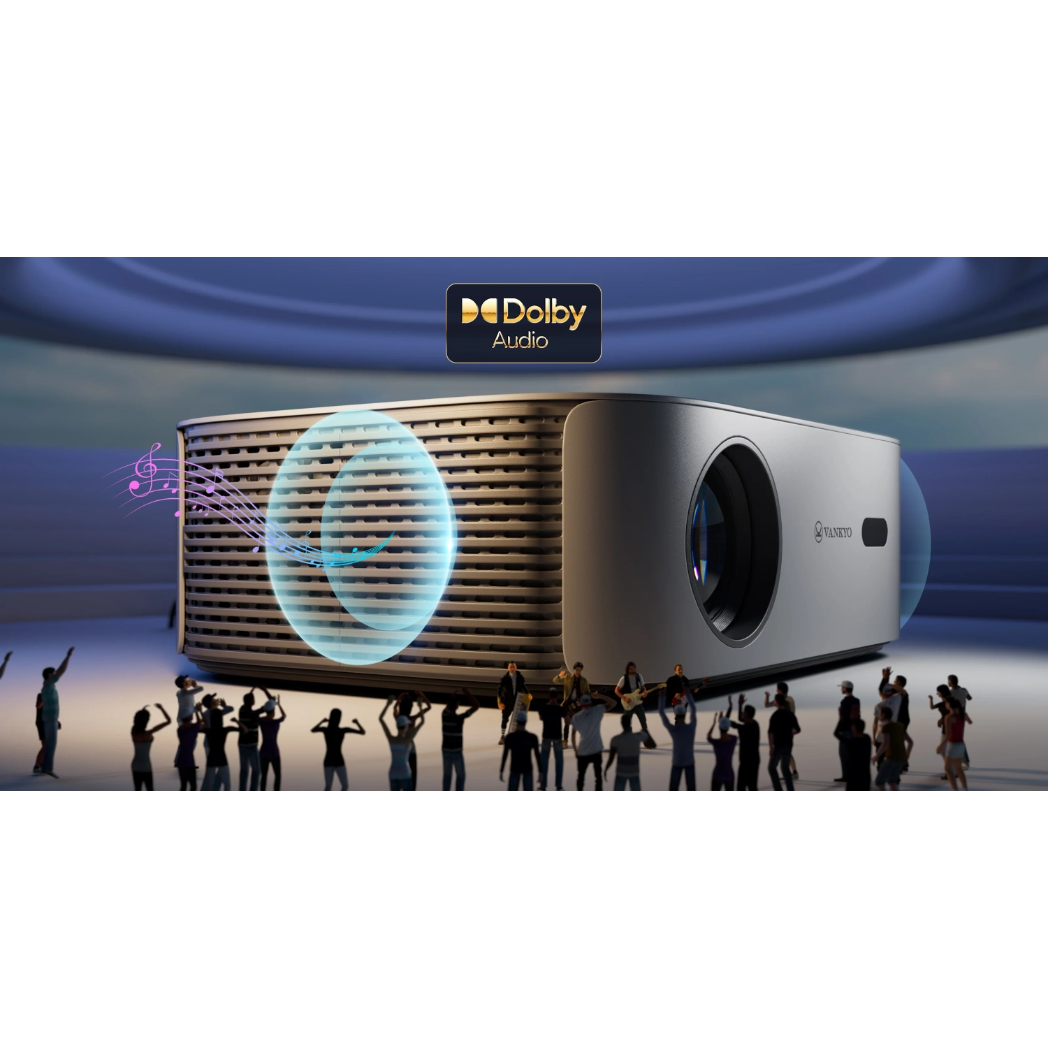 Vankyo – projecteur HD intégrale 1080P performance V700&nbsp;W avec 420 lumens ANSI, deux haut-parleurs Dolby 5&nbsp;W/4&nbsp;Ohm, Bluetooth