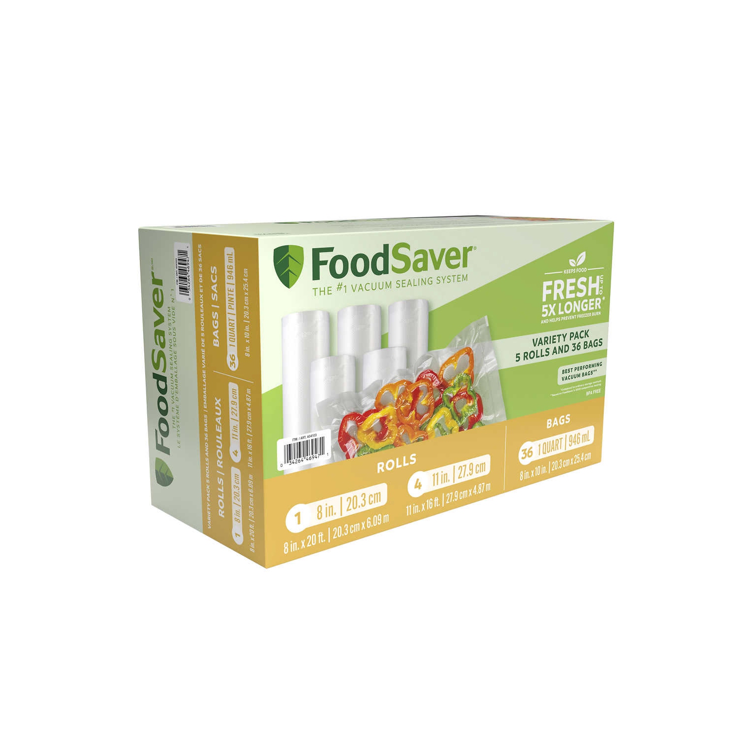 Foodsaver Roll and Bag Combo Pack