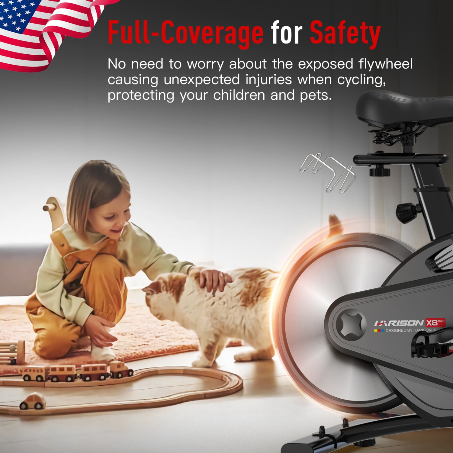 HARISON – Vélo stationnaire magnétique d'intérieur avec Bluetooth, vélos stationnaires pour la maison avec support pour iPad et coussin de siège