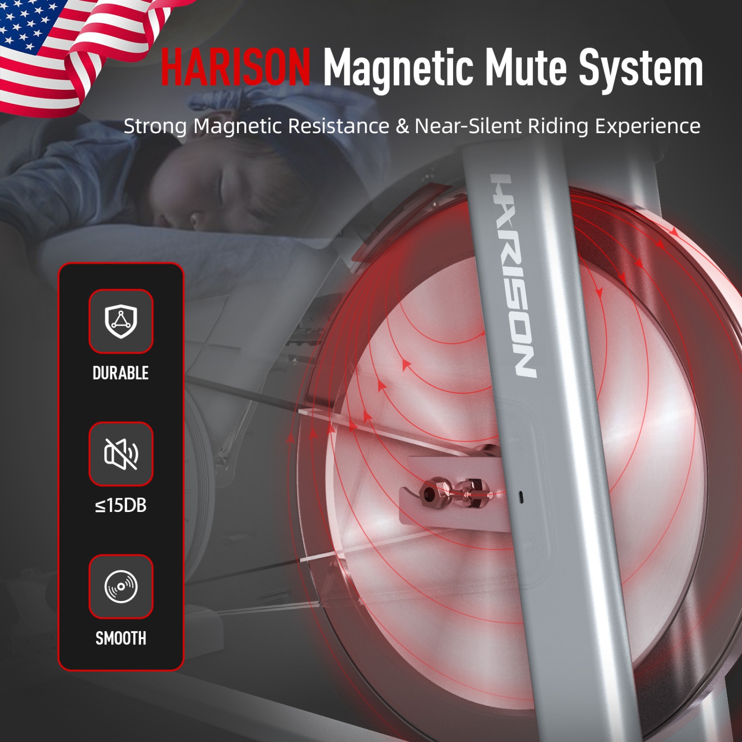 HARISON Magnetic Stationary Bikes for Home with Bluetooth, Exercise Bikes for Home with iPad Holder & Comfortable Seat Cushion, 350lbs Capacity