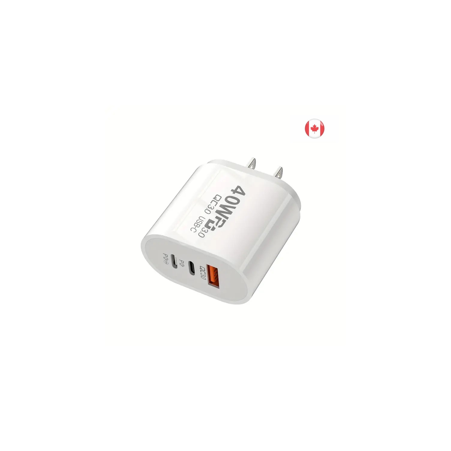 Bloc de chargement rapide USB-C de 40&nbsp;W, prise américaine PD QC 3,0, chargeur USB-C pour iPhone 16, 15, 14, Xiaomi, Pixel Samsung, MacBook