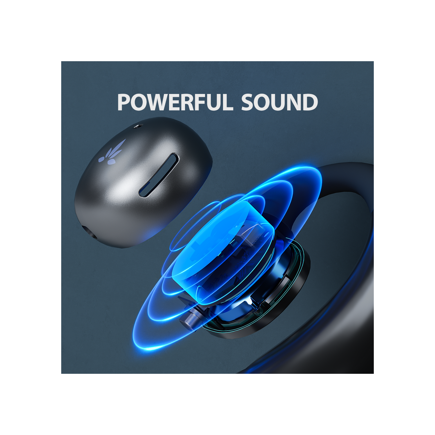 Avantree Medley Pebble - Open-Ear Wireless Earbuds for TV Watching with Bluetooth Transmitter & Headphones Charging Dock, Low Latency True Wireless