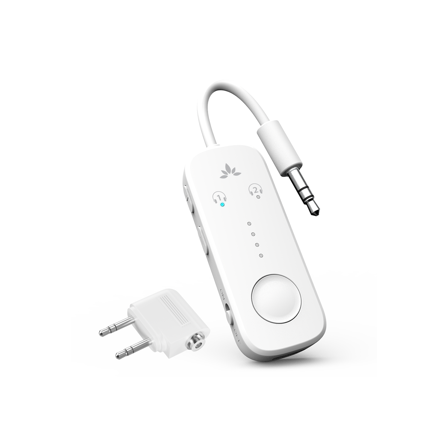 Avantree Relay - Premium Airplane Bluetooth 5.3 Adapter for All Headphones, apt-X Low Latency, Supports 2 Headphones or AirPods, Wireless Audio