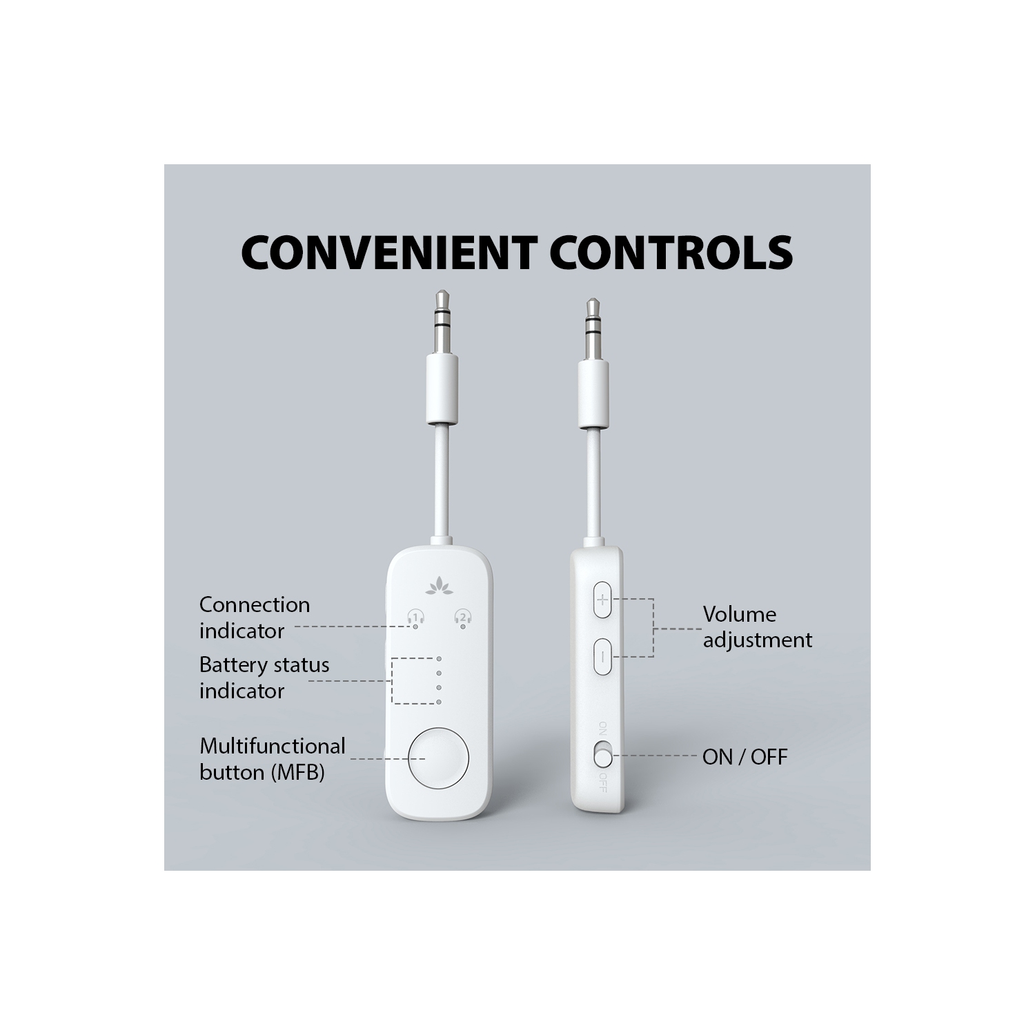 Avantree Relay - Premium Airplane Bluetooth 5.3 Adapter for All Headphones, apt-X Low Latency, Supports 2 Headphones or AirPods, Wireless Audio