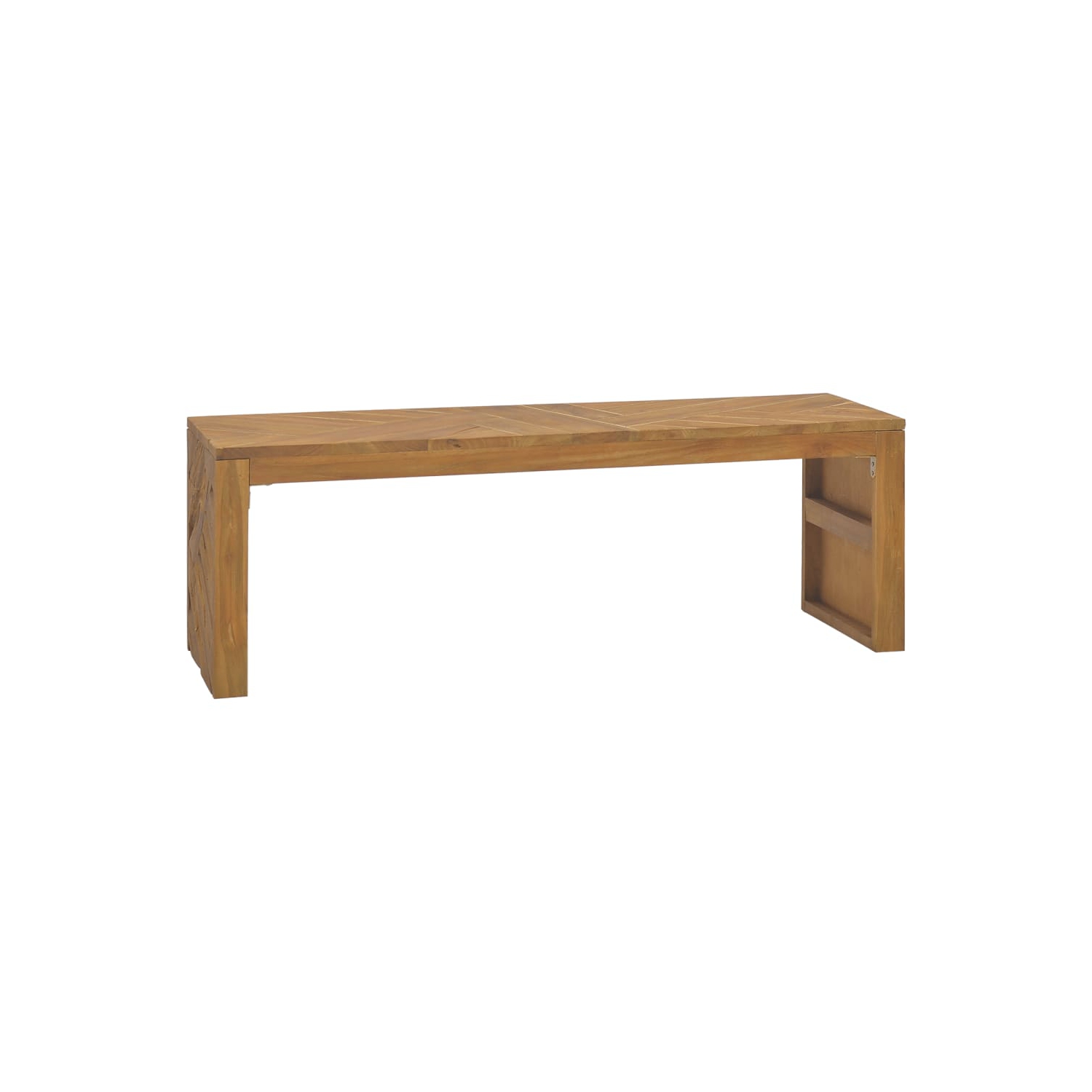vidaXL TV Stand 43.3"x13.8"x14.2" Solid Teak Wood