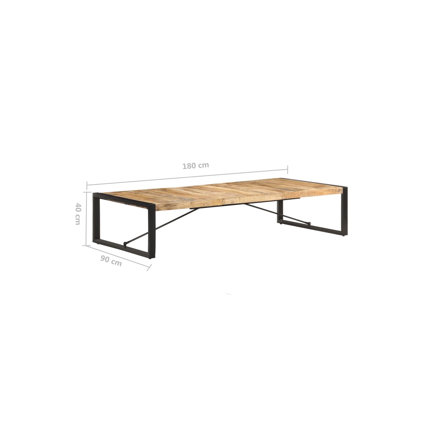 vidaXL Coffee Table 180x90x40 cm Rough Mango Wood