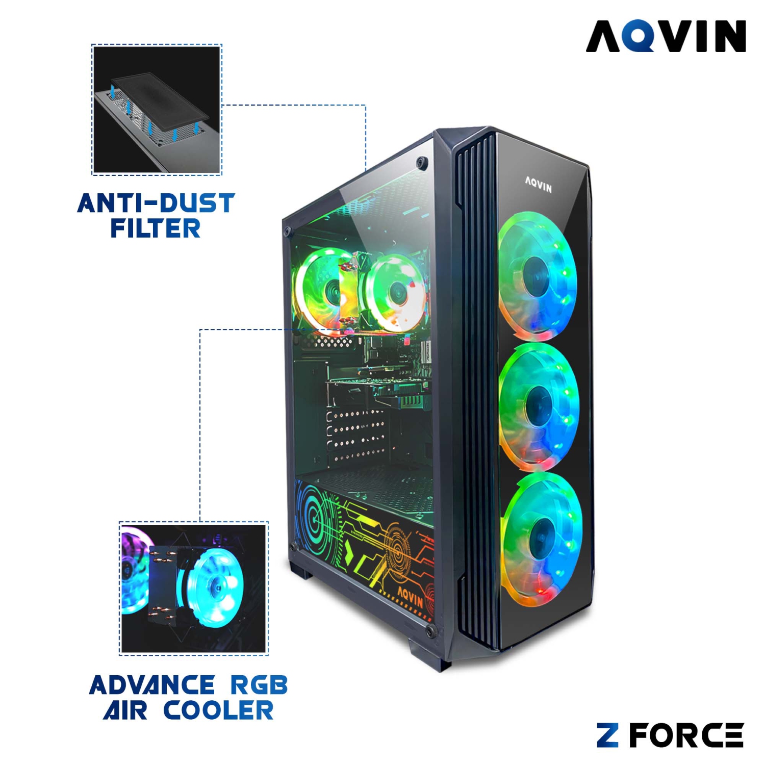 Ordinateur de jeu ZForce d'AQVIN avec moniteur de jeu incurvé 27&nbsp;po | GeForce RTX 3050 6&nbsp;Go de NVIDIA | Processeur Core i7 d'Intel |