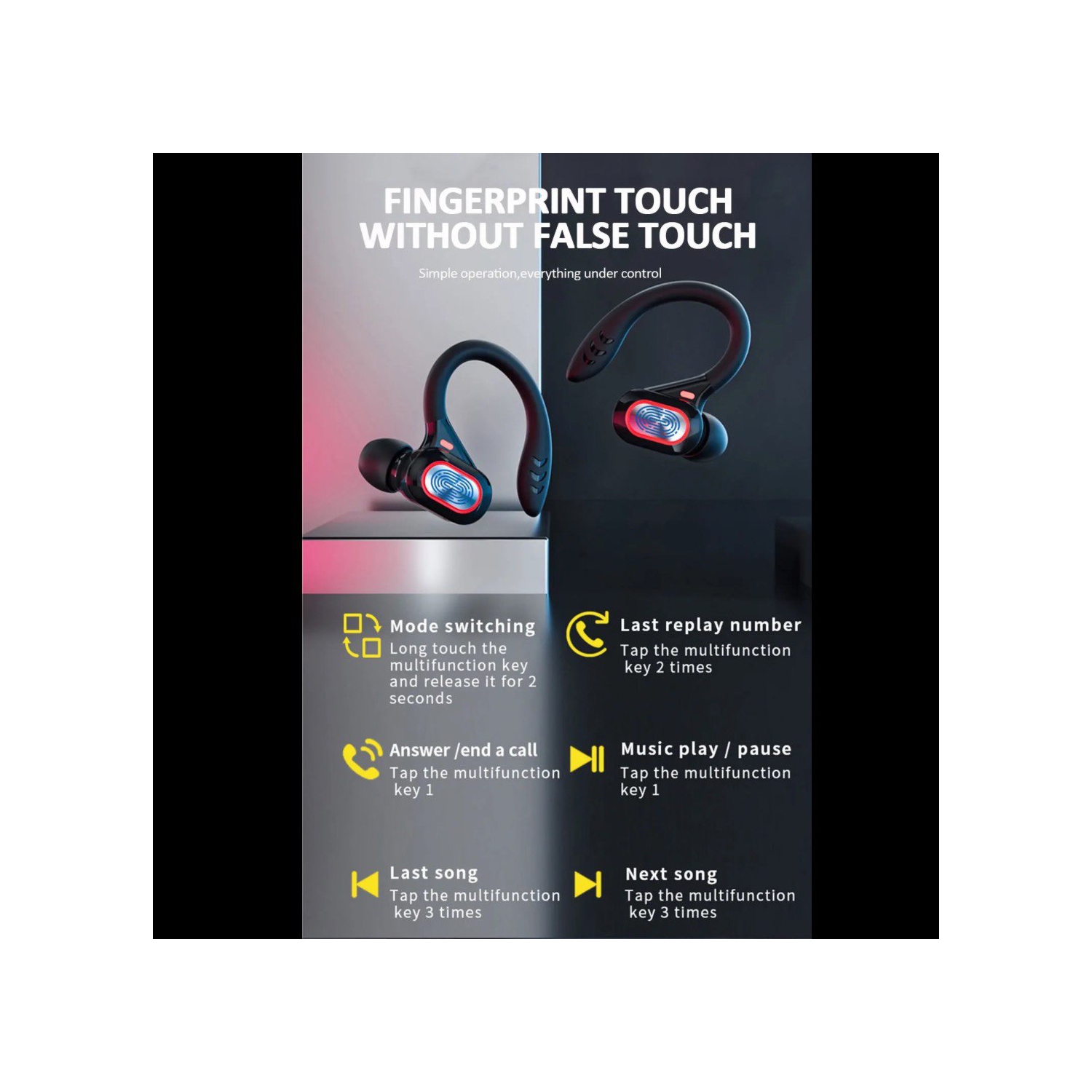 Écouteurs boutons sans fil S730 TUTT Écouteurs boutons Bluetooth V5.0 à micro intégré Écouteurs boutons stéréo sans fil avec étui de chargement