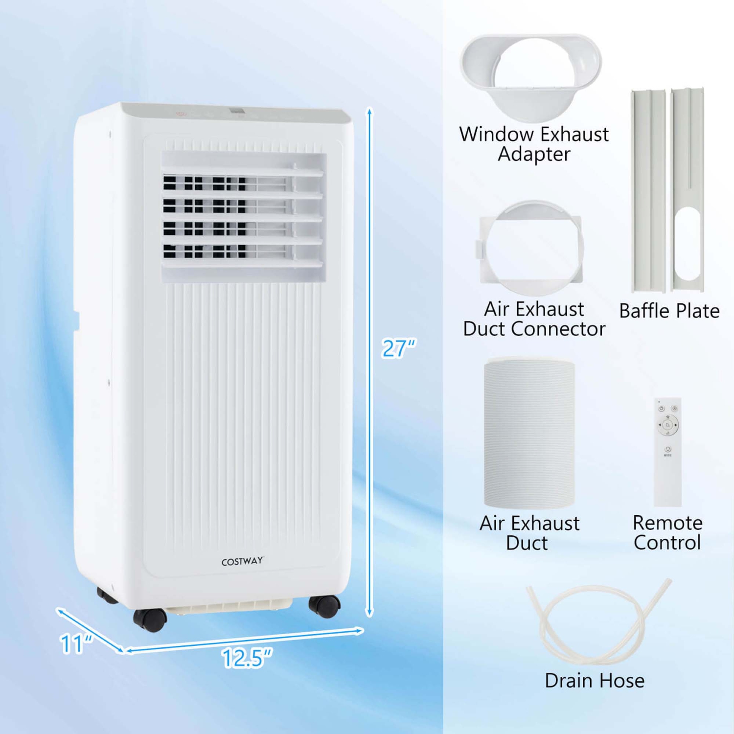 Climatiseur portatif 3-en-1 8000&nbsp;BTU de Costway avec déshumidificateur 5000&nbsp;BTU