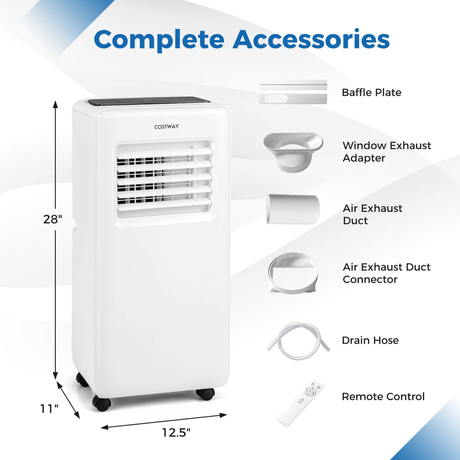 Costway 8000 BTU Portable Air Conditioner 3 in 1 Air Cooler with Fan & Dehumidifier 5000 BTU(8000BTU ASHRAE)