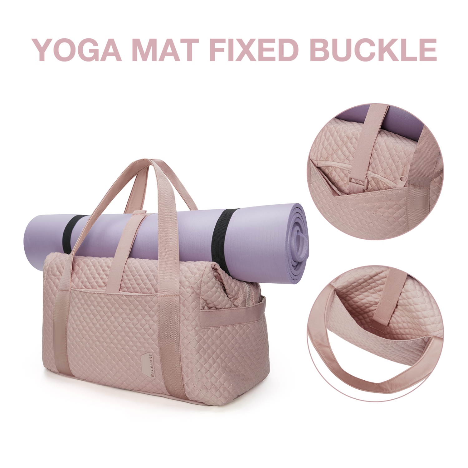 Bagsmart Travel Sport Duffle Bag Carry On Bag Pink