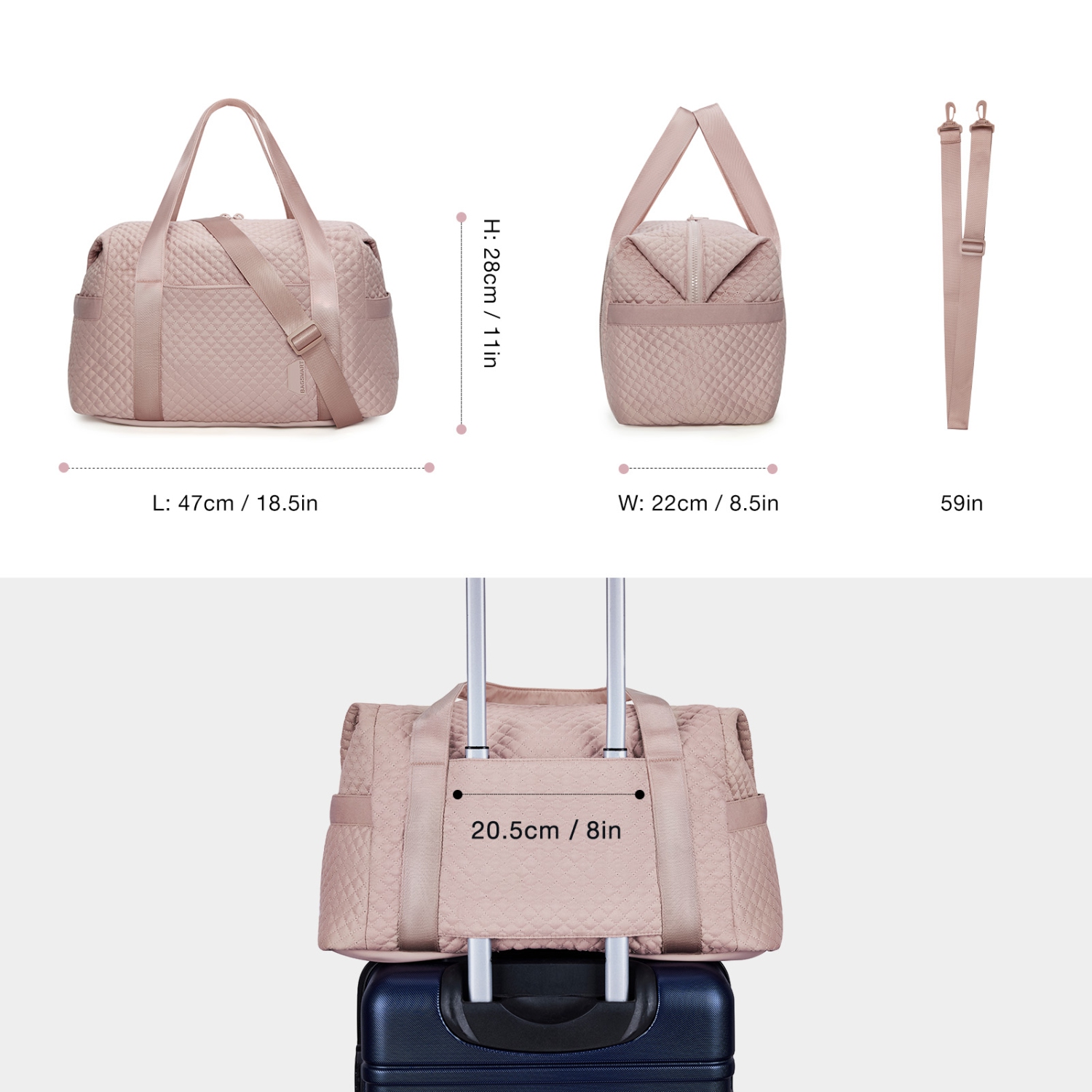 Bagsmart Travel Sport Duffle Bag Carry On Bag Pink