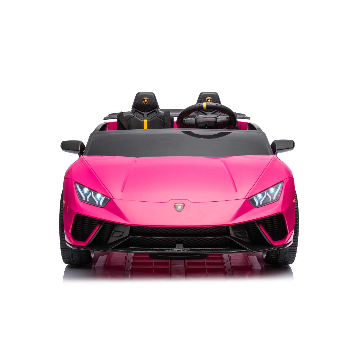 24V Lamborghini Huracan for 3-8yrs: LED, Bluetooth, FM, Leather, Remote, Fun Ride-On.