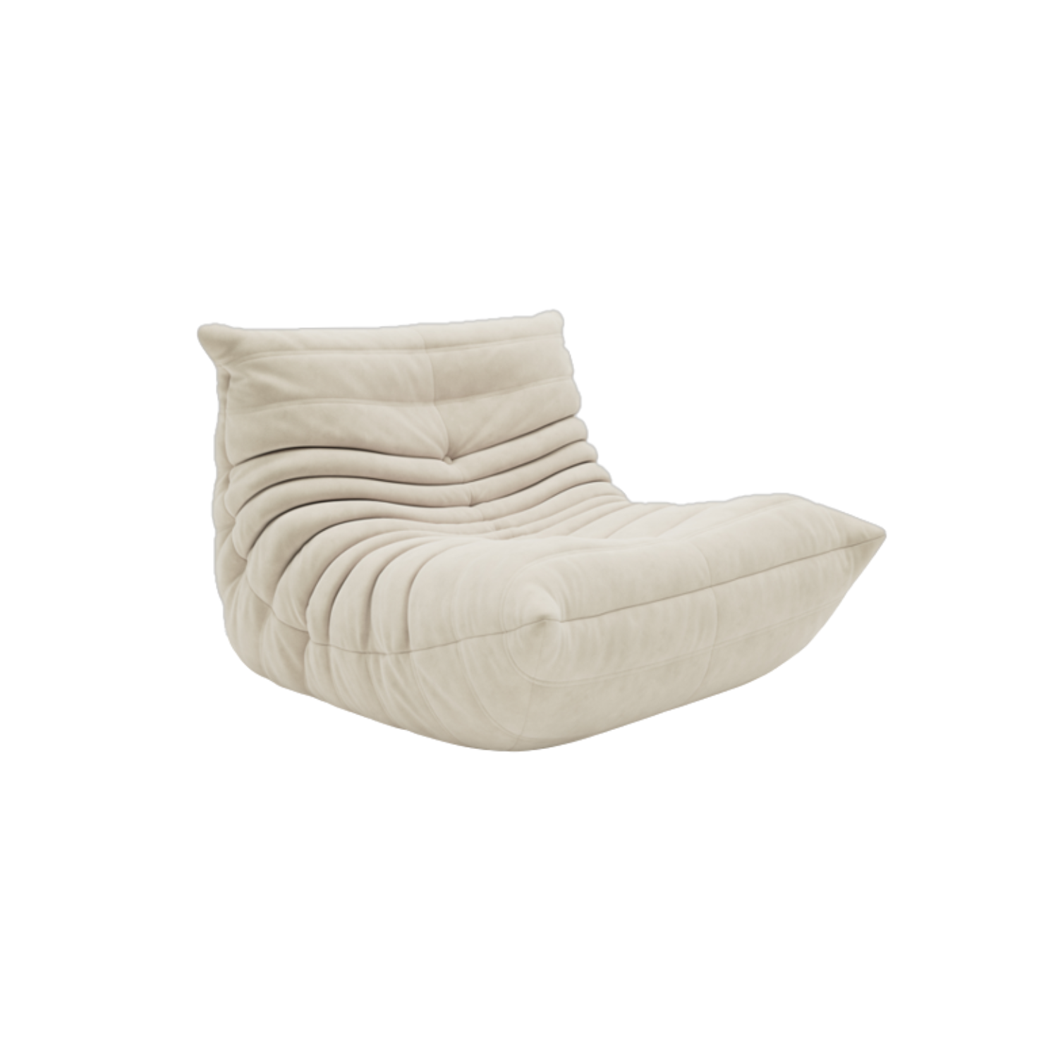 Fauteuil poire et sofa long LivinVeluris - Beige chaud