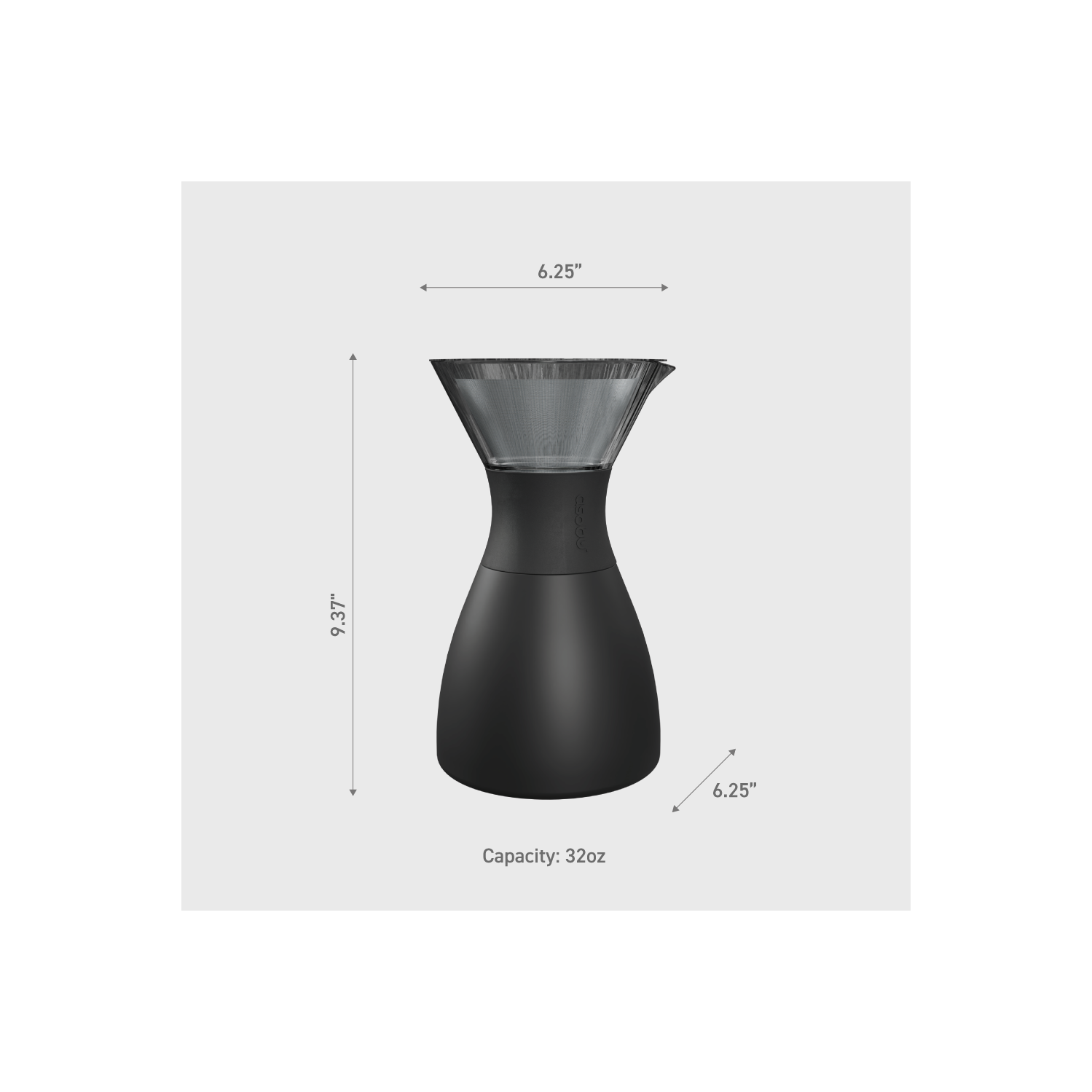 Asobu Insulated Pour Over Coffee Maker Double-Wall Vacuum, Stainless-Steel Filter and Take on the Go Carafe