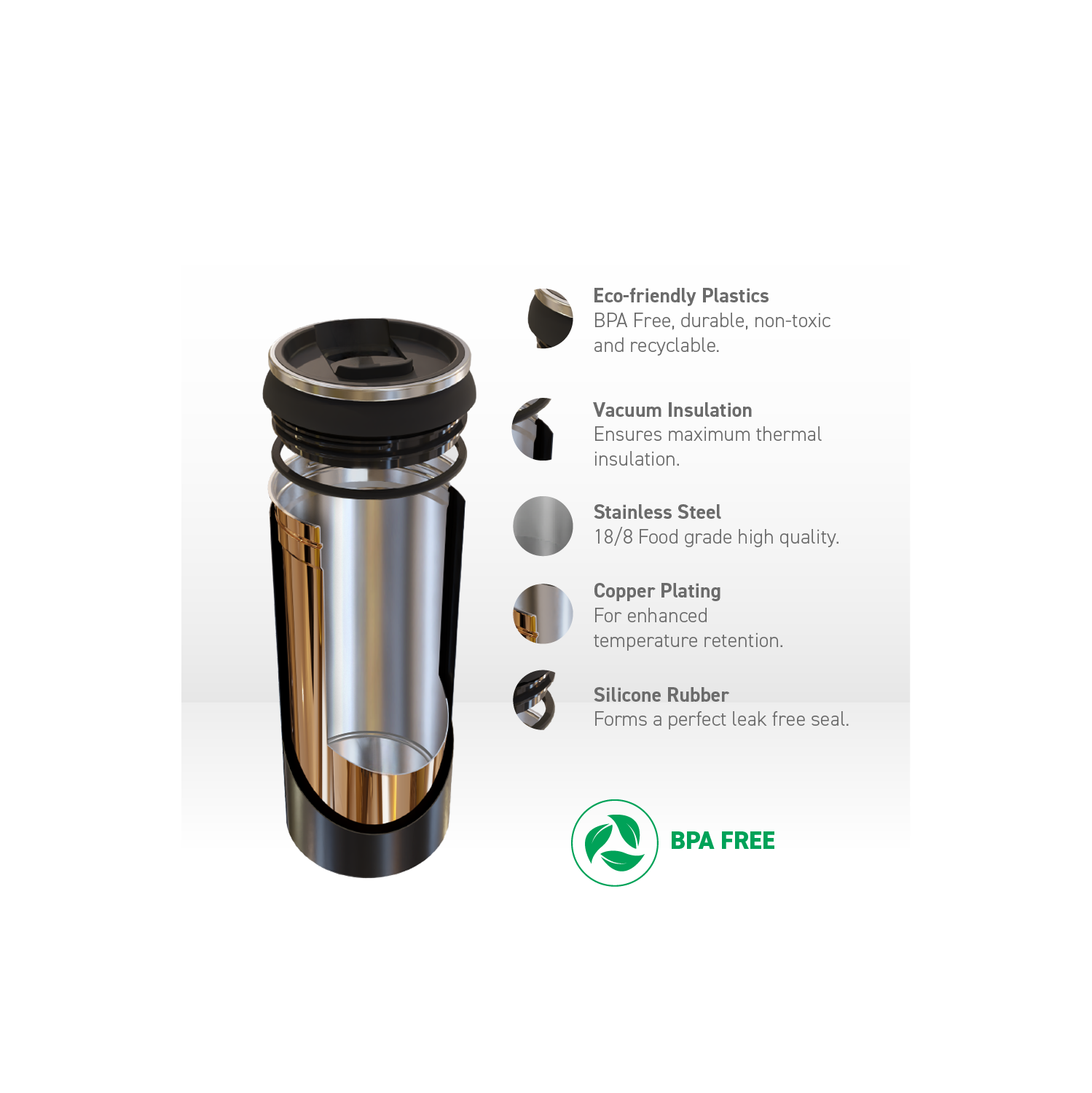 Glacière pour canettes 16 oz d'Asobu, acier inoxydable isotherme avec couvercle