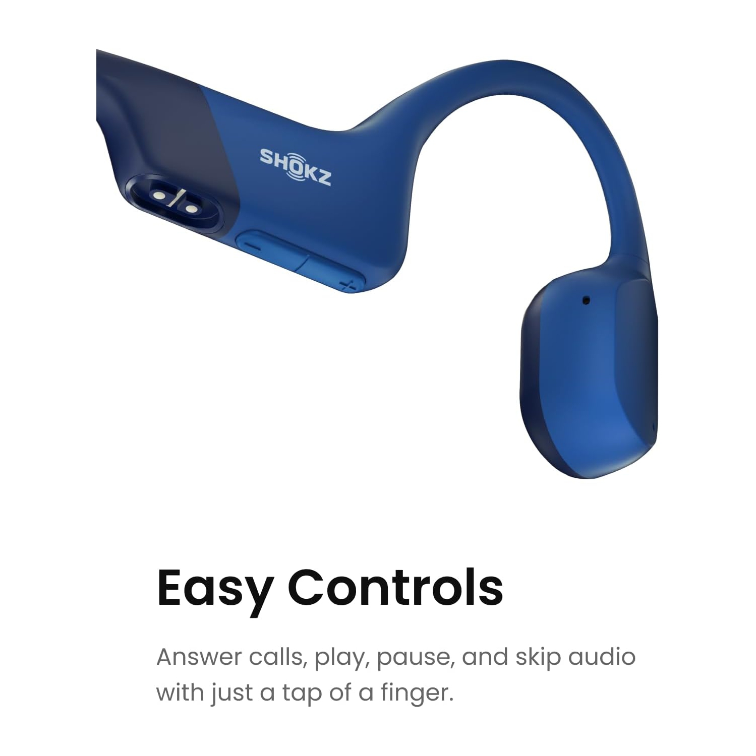 Open Box - Shokz OpenRun Bone Conduction Open-Ear Endurance Headphones - Blue