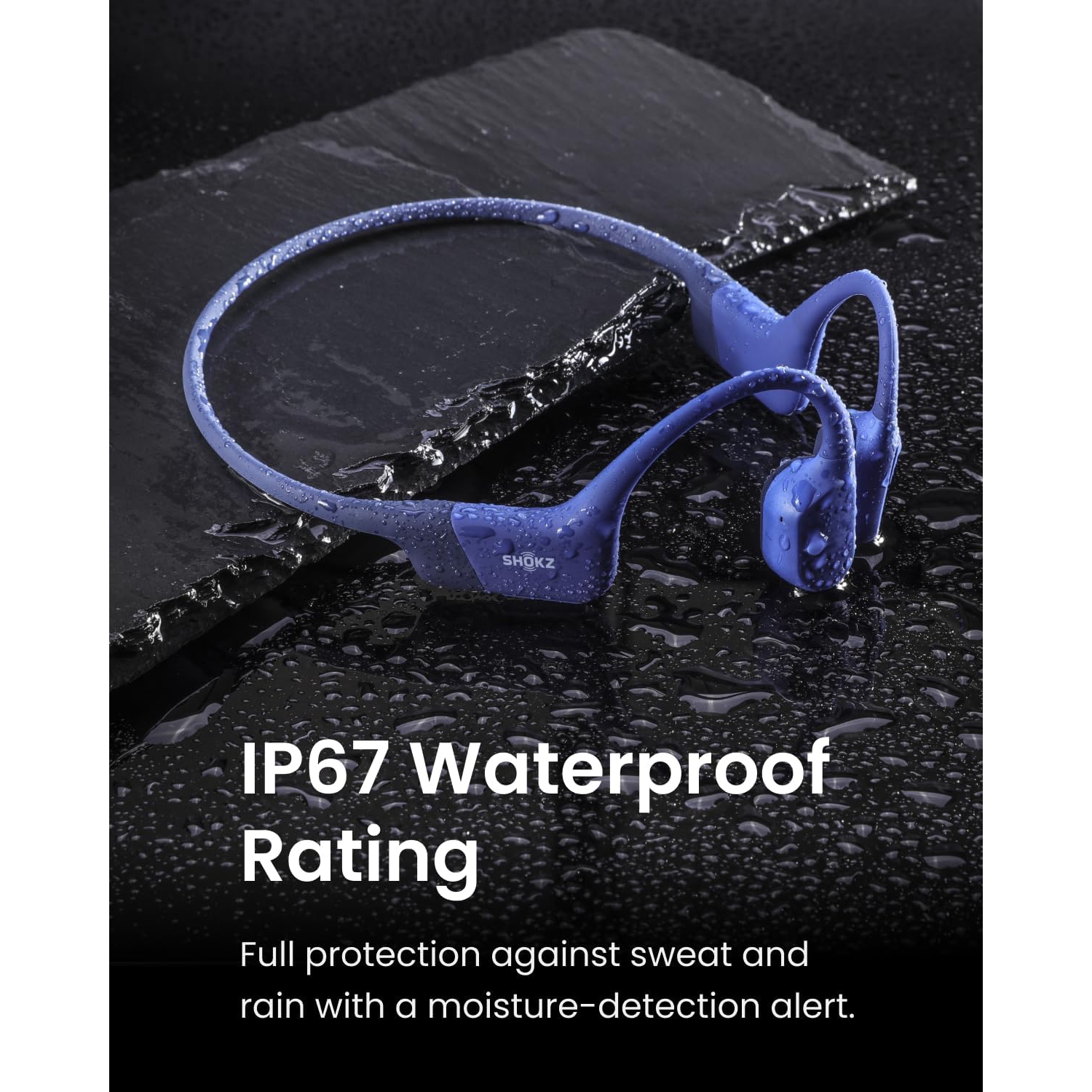 Open Box - Shokz OpenRun Bone Conduction Open-Ear Endurance Headphones - Blue