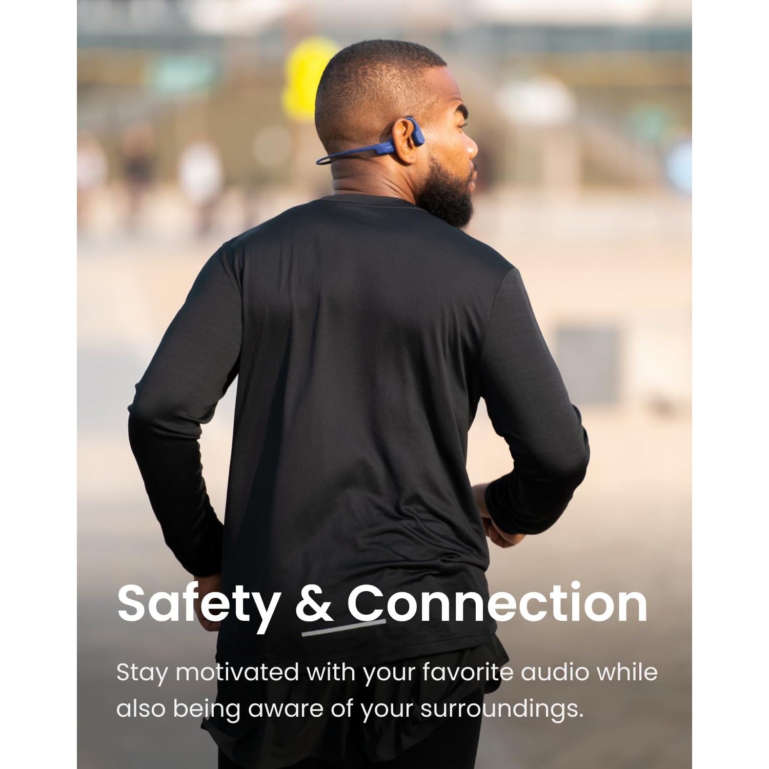 Open Box - Shokz OpenRun Bone Conduction Open-Ear Endurance Headphones - Blue