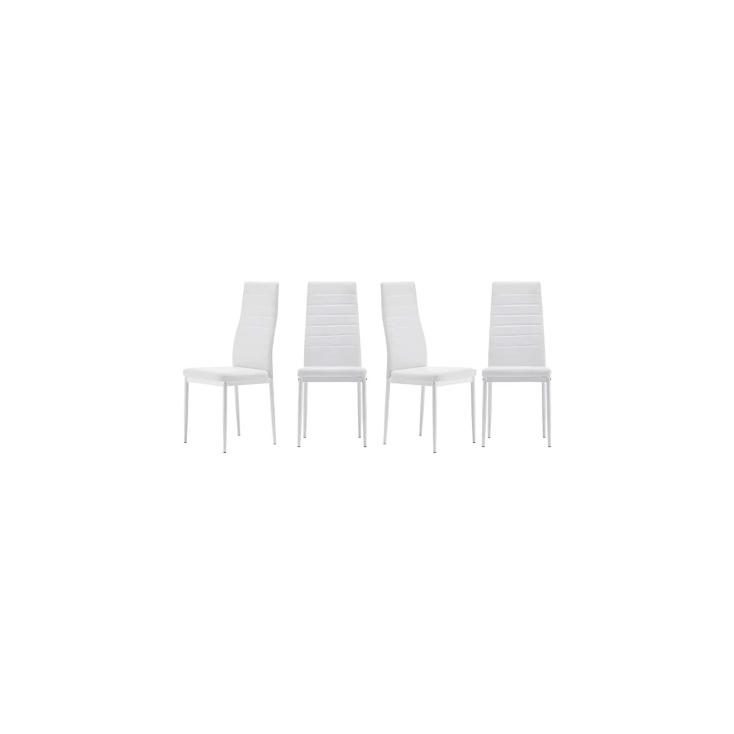 LivinVeluris Upholstery Faux Leather Modern Dining Room Chairs Set of 4 - White