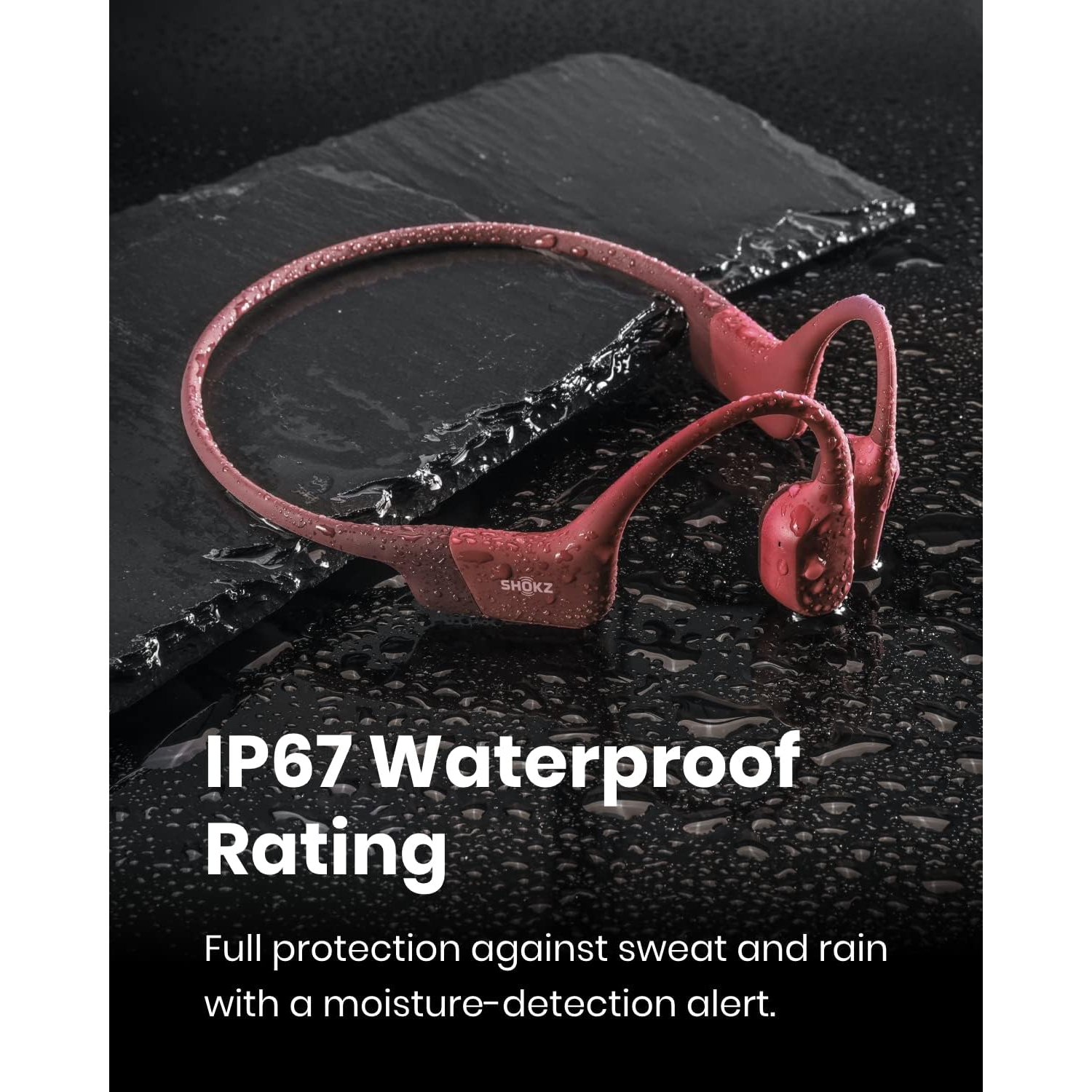 Open Box - Shokz OpenRun Bone Conduction Open-Ear Endurance Headphones - Red