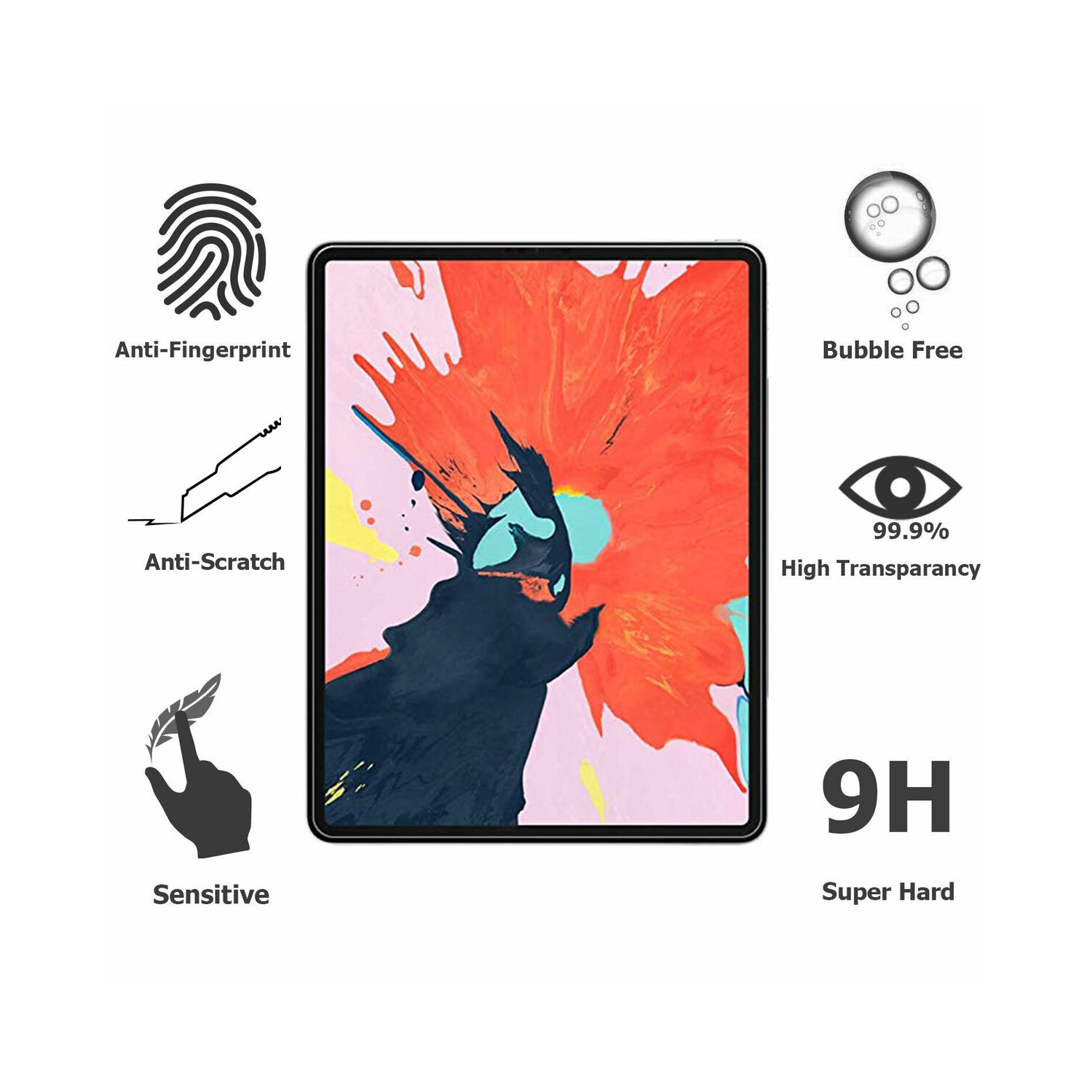 [CS] Protecteur d'écran en verre trempé pour iPad Air M2 6ᵉ gén Max d'Apple de 11&nbsp;po. / M3 7ᵉ gén Max., adapté aux étuis et sans bulles