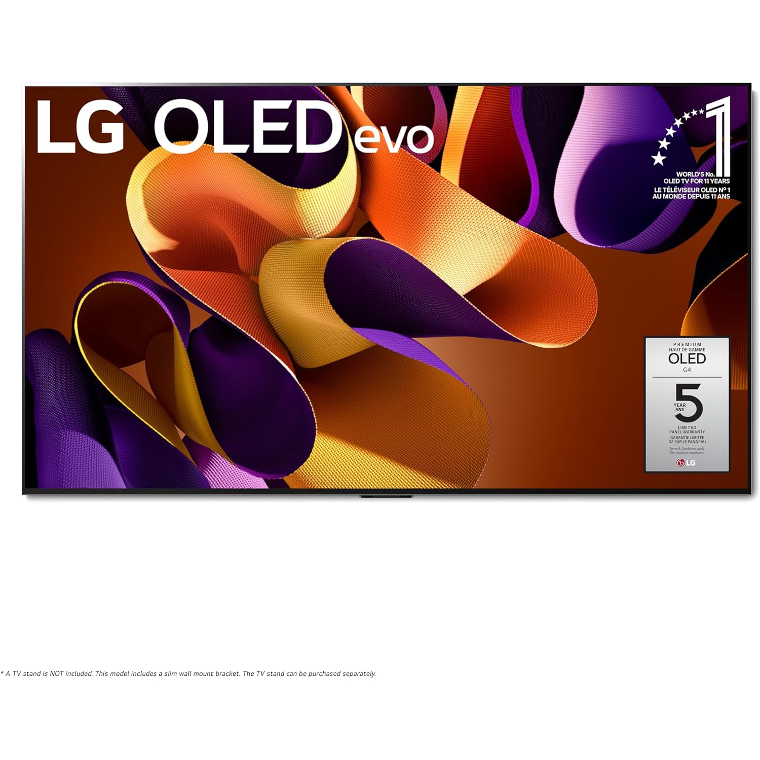 LG 77-Inch G4 OLED evo 4K Smart TV - α11 AI Processor 4K, Alexa Built-in, 144Hz Refresh Rate,Dolby Vision,Wall Mount Included (OLED77G4WUA) - Open Box -10/10 Condition