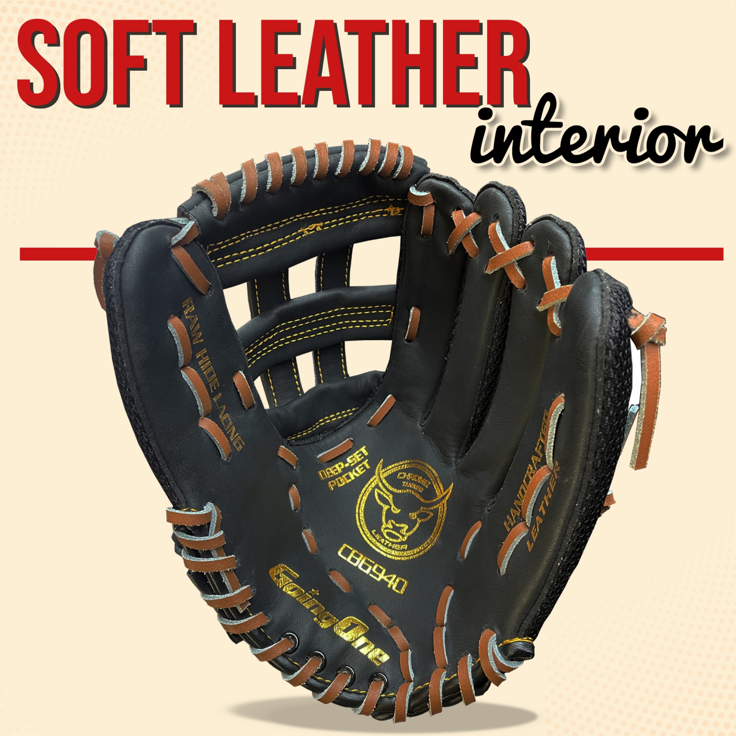 Going One Baseball Softball Glove - Infield and Outfield Mitt for Adults, Youth and Kids, Left and Right Hand Throw