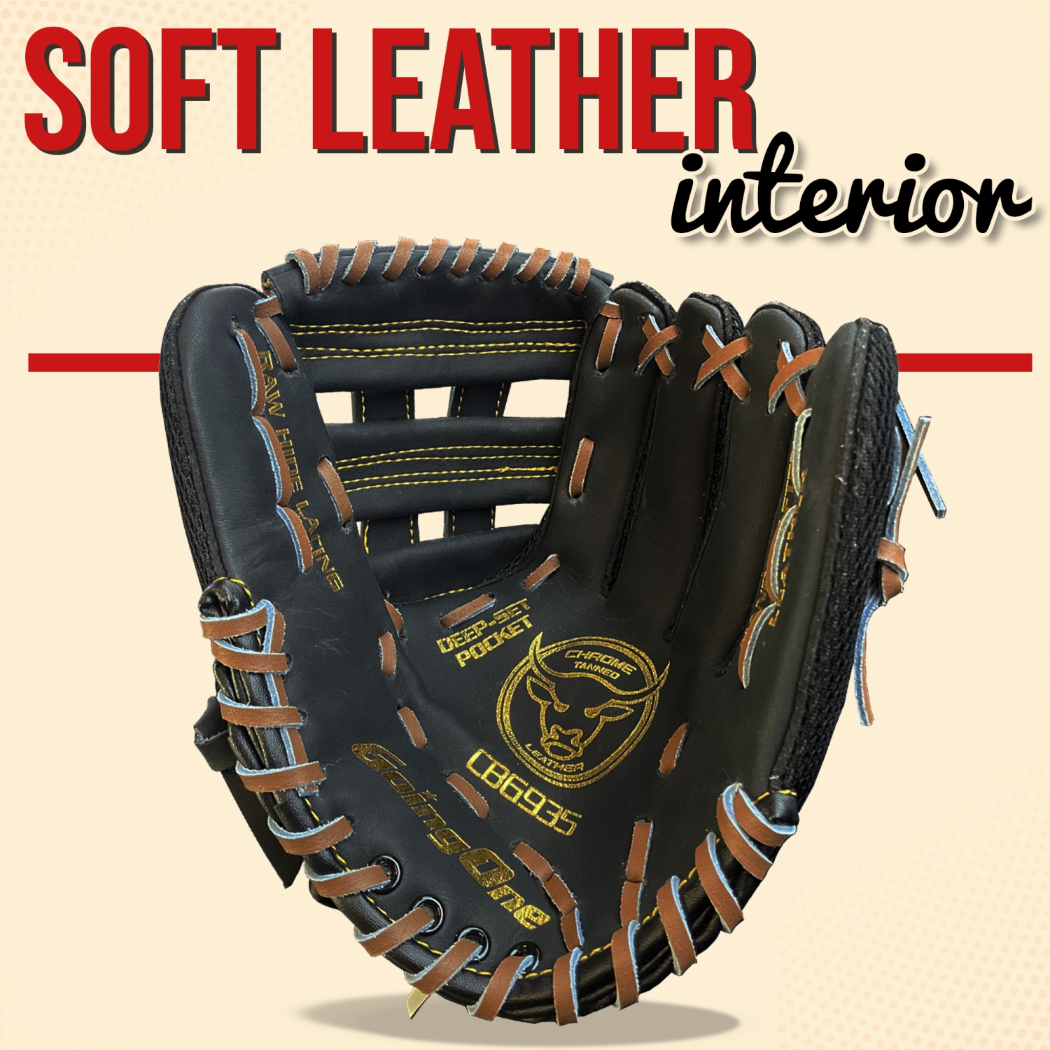 Going One Baseball Softball Glove - Infield and Outfield Mitt for Adults, Youth and Kids, Left and Right Hand Throw