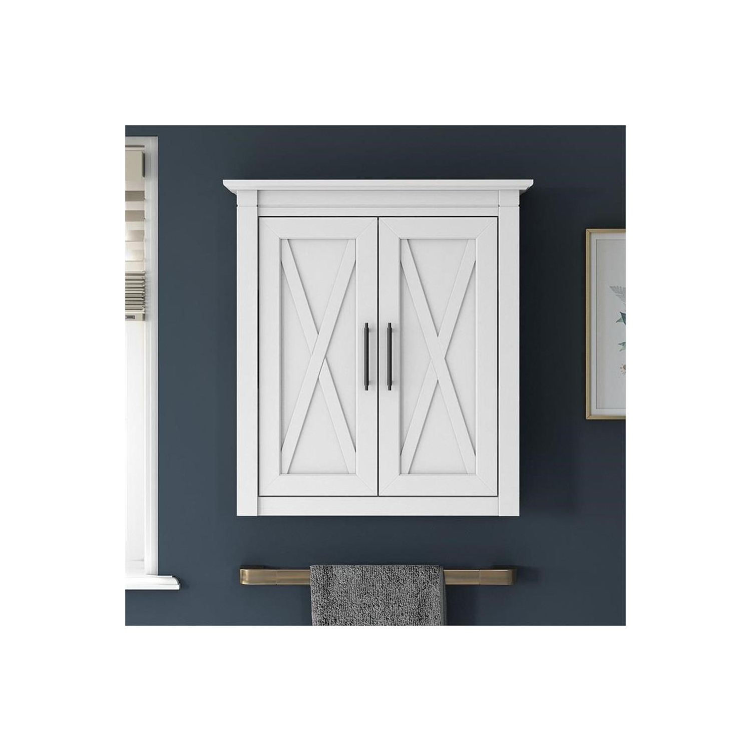 Key West Bathroom Wall Cabinet with Doors in White Ash - Engineered Wood