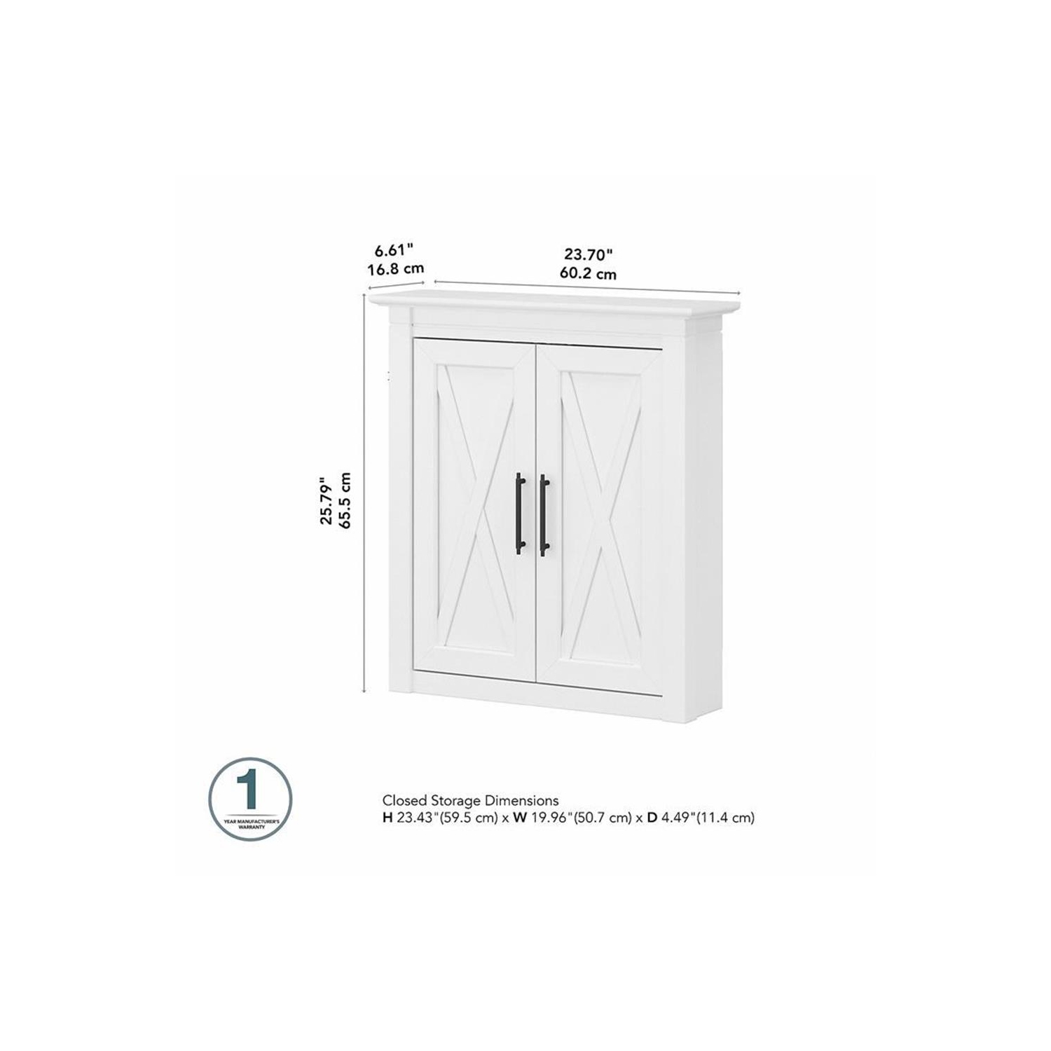 Key West Bathroom Wall Cabinet with Doors in White Ash - Engineered Wood