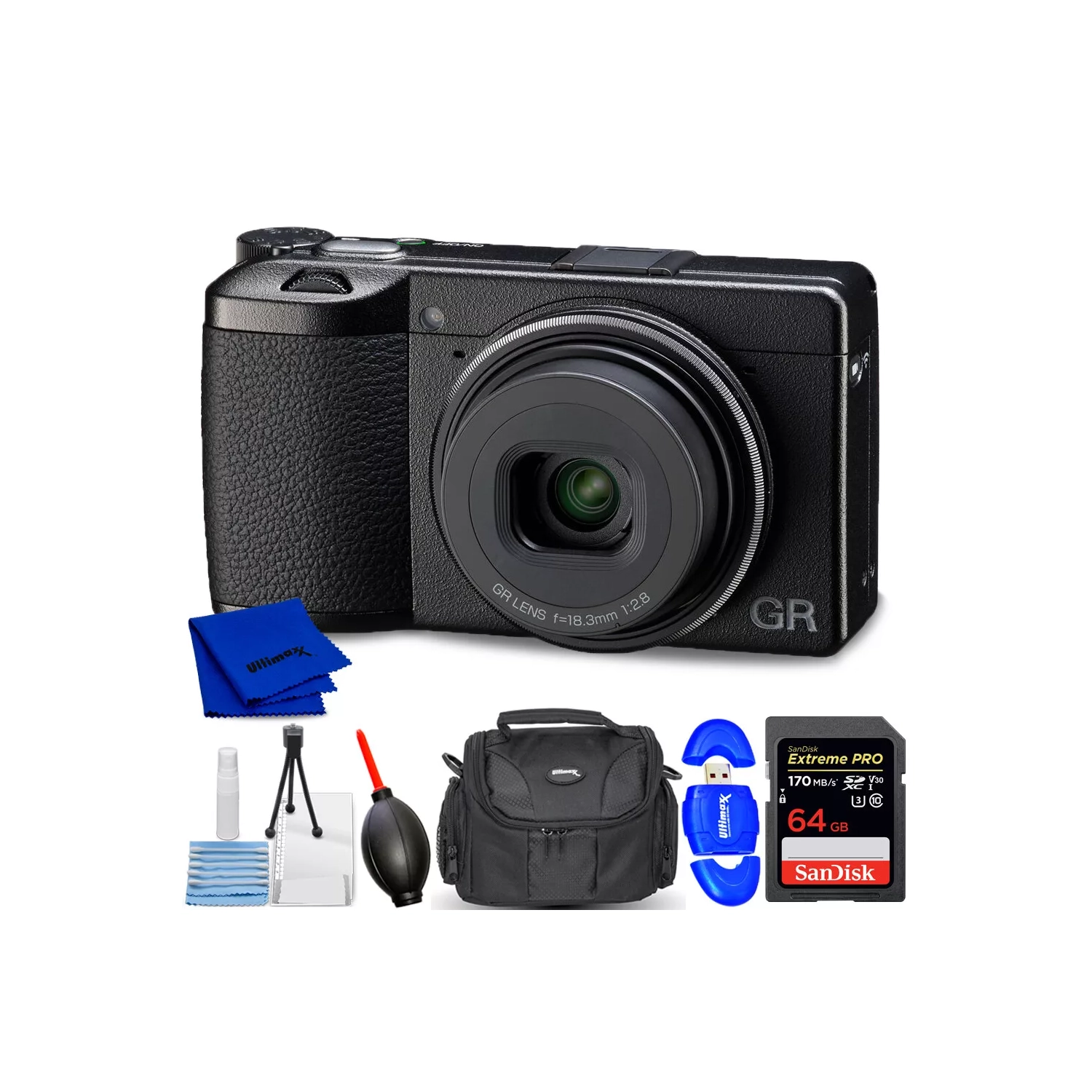 Ricoh GR III HDF Digital Camera 01272 - 7PC Accessory Bundle