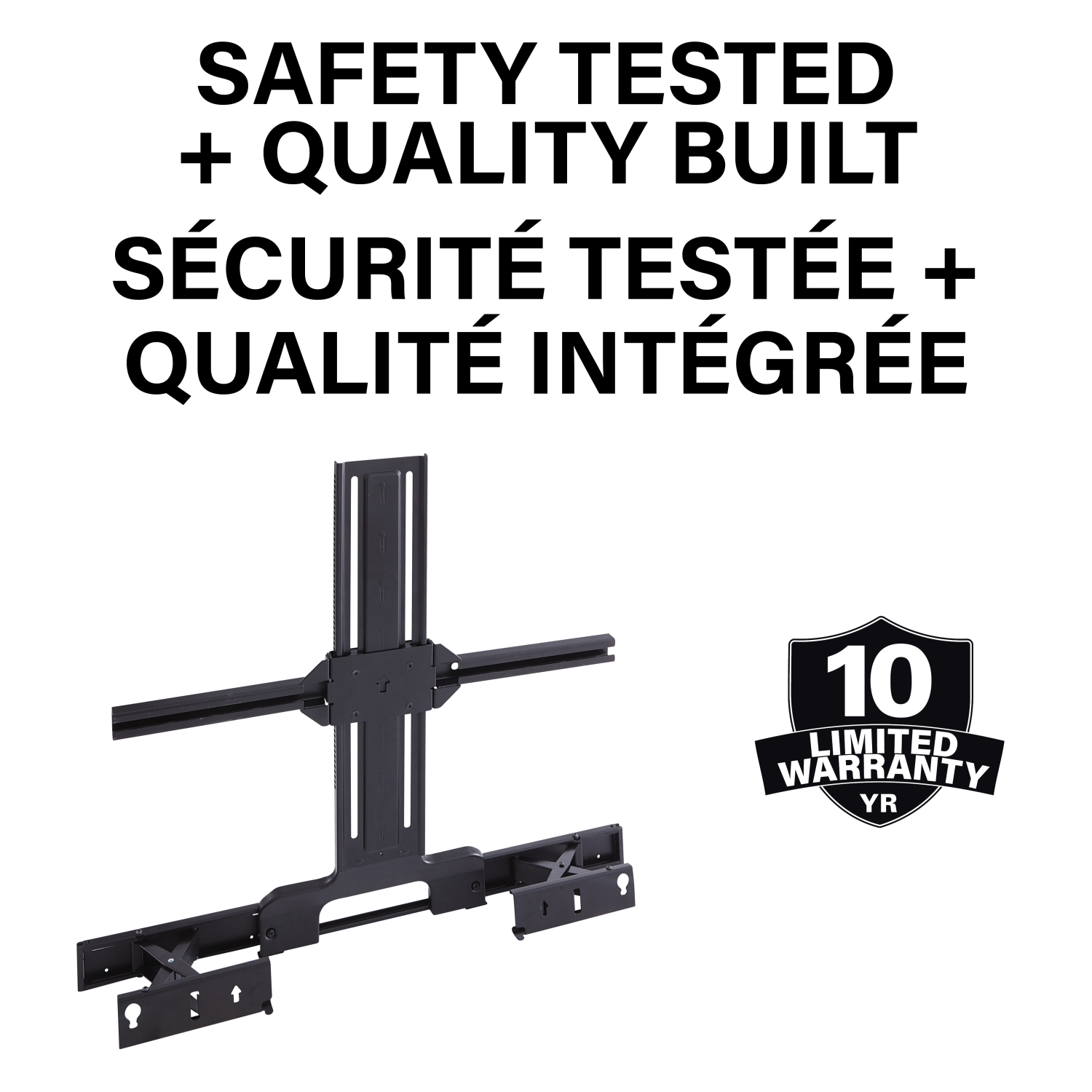 Support extensible pour barre de son de Sanus pour barre de son Arc de Sonos - Noir