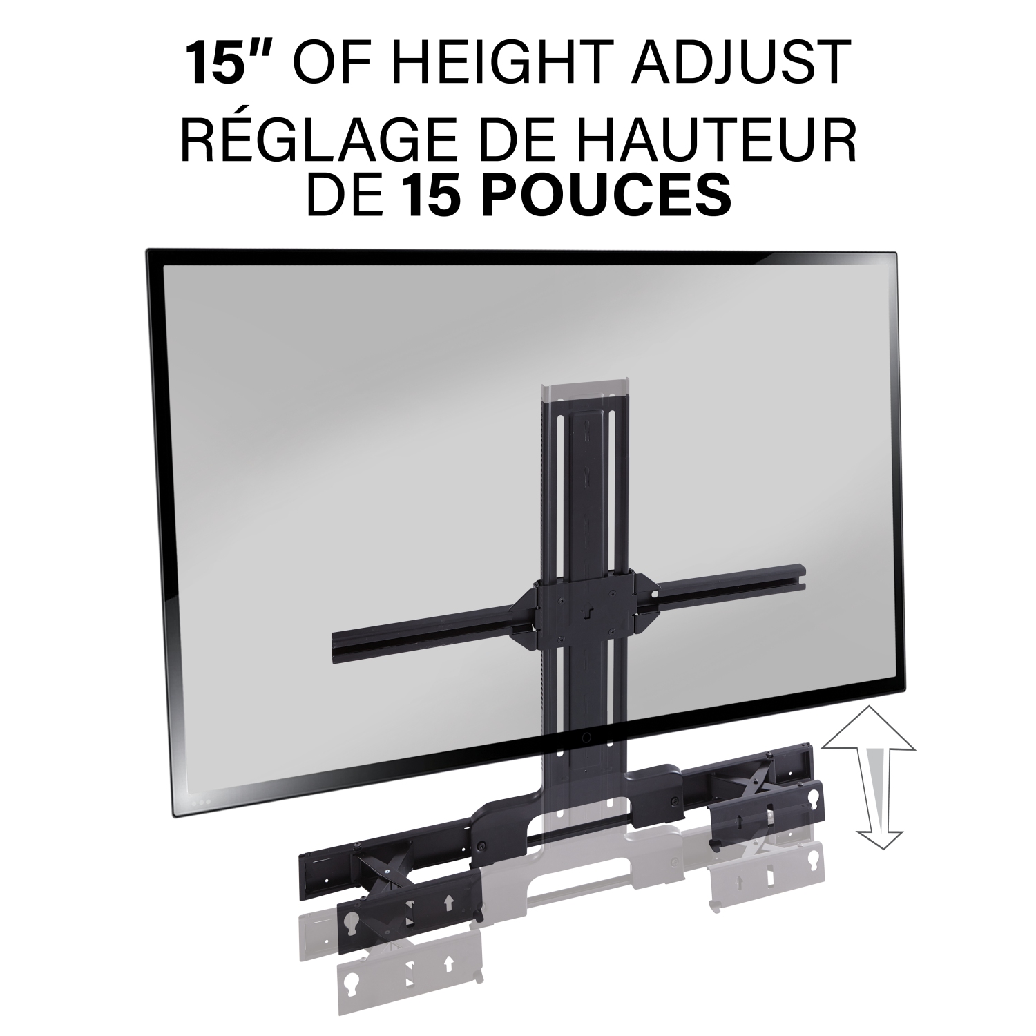 Support extensible pour barre de son de Sanus pour barre de son Arc de Sonos - Noir