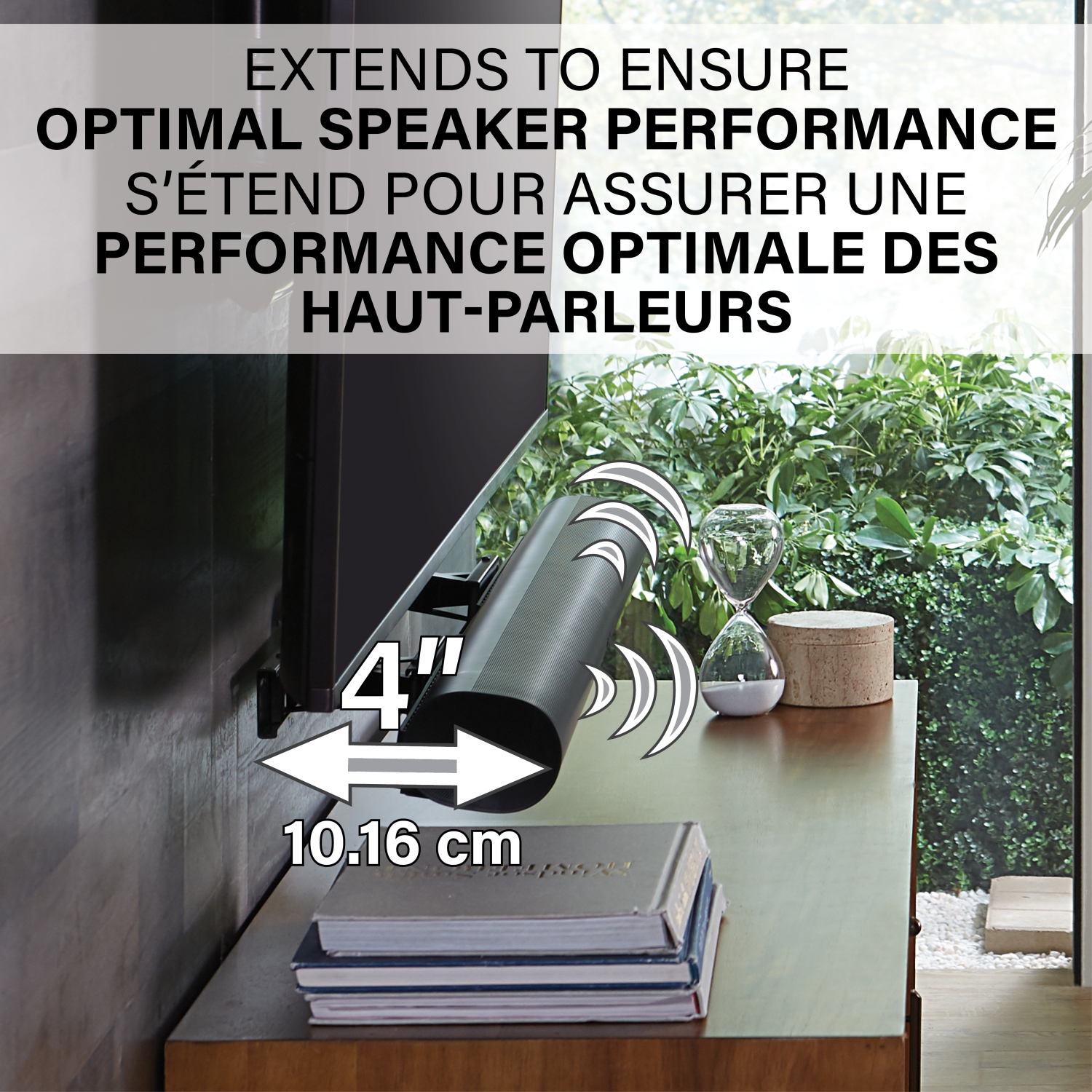 Support extensible pour barre de son de Sanus pour barre de son Arc de Sonos - Noir