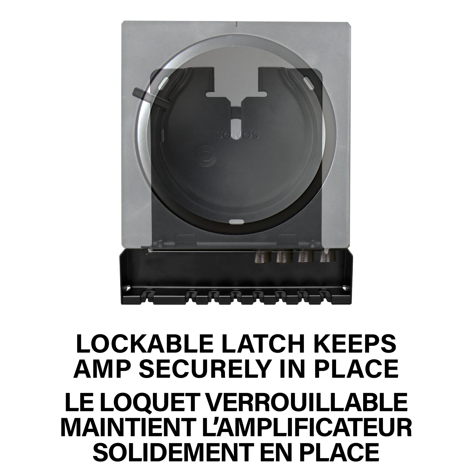 Support mural mince de Sanus pour amplificateur de Sonos - Noir