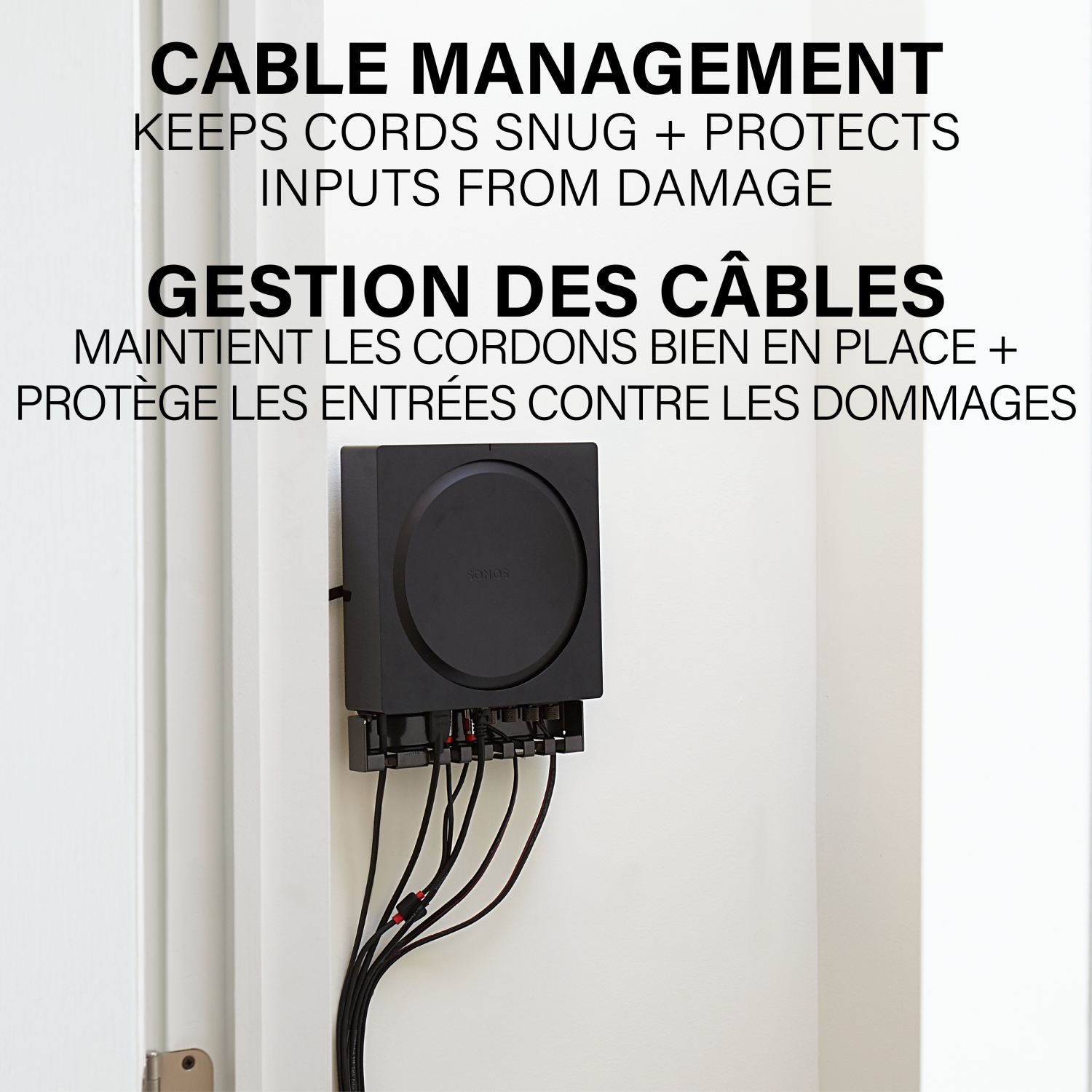 Support mural mince de Sanus pour amplificateur de Sonos - Noir