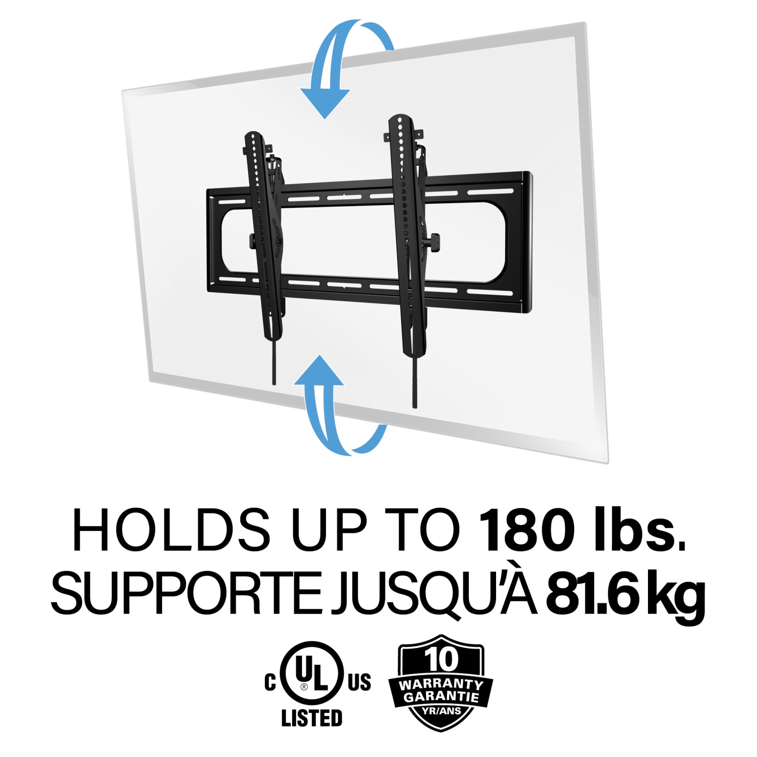 Support mural inclinable d'extérieur de Sanus pour téléviseur de 37 à 95 po